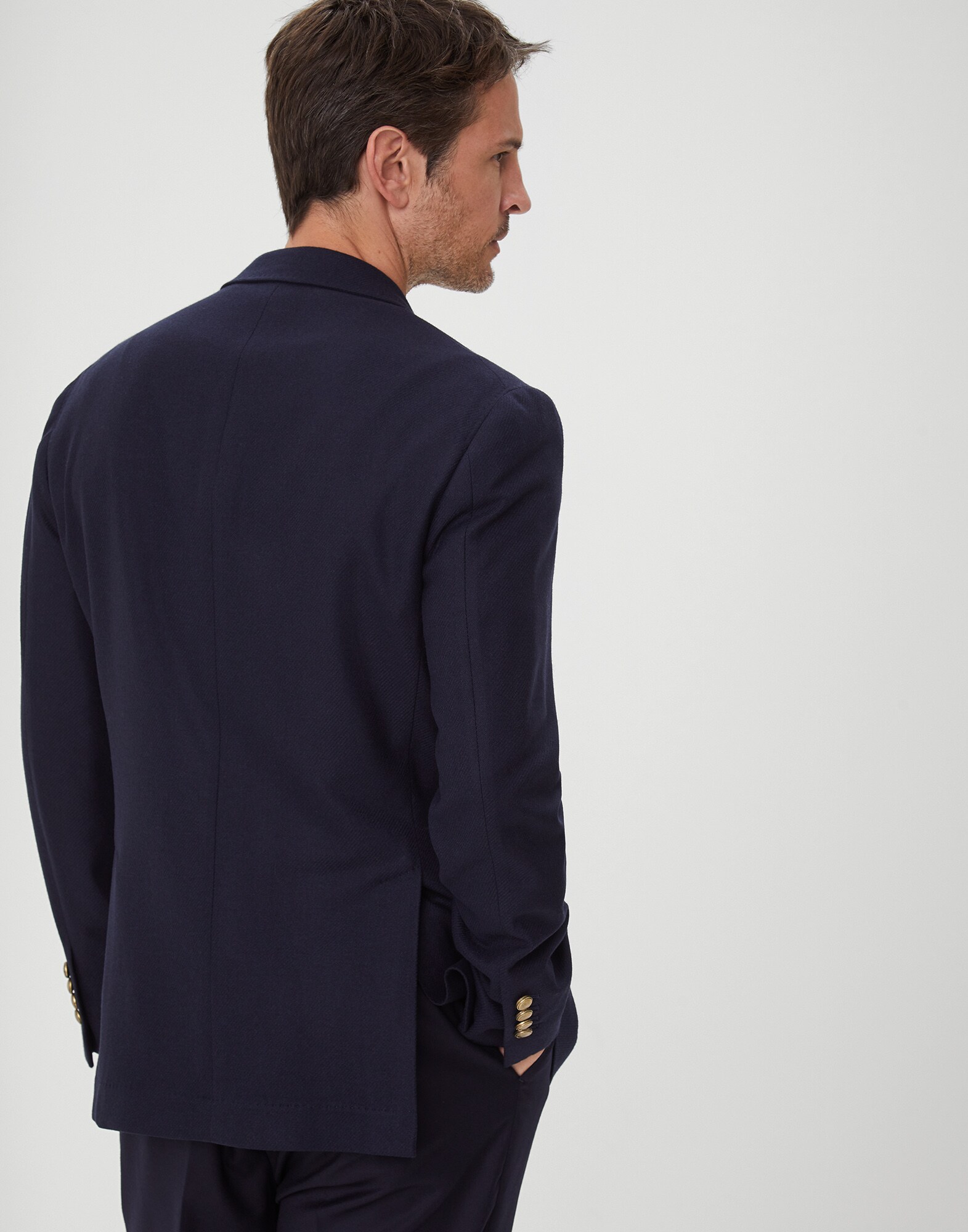 Veste Demi-Croisée Bleu Marine Homme 1 - Brunello Cucinelli