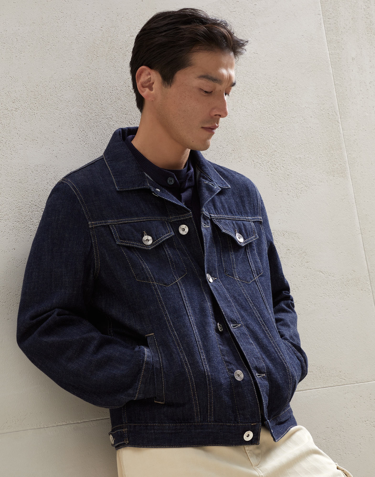 Chaqueta cuatro bolsillos de denim Denim Oscuro Hombre - Brunello Cucinelli