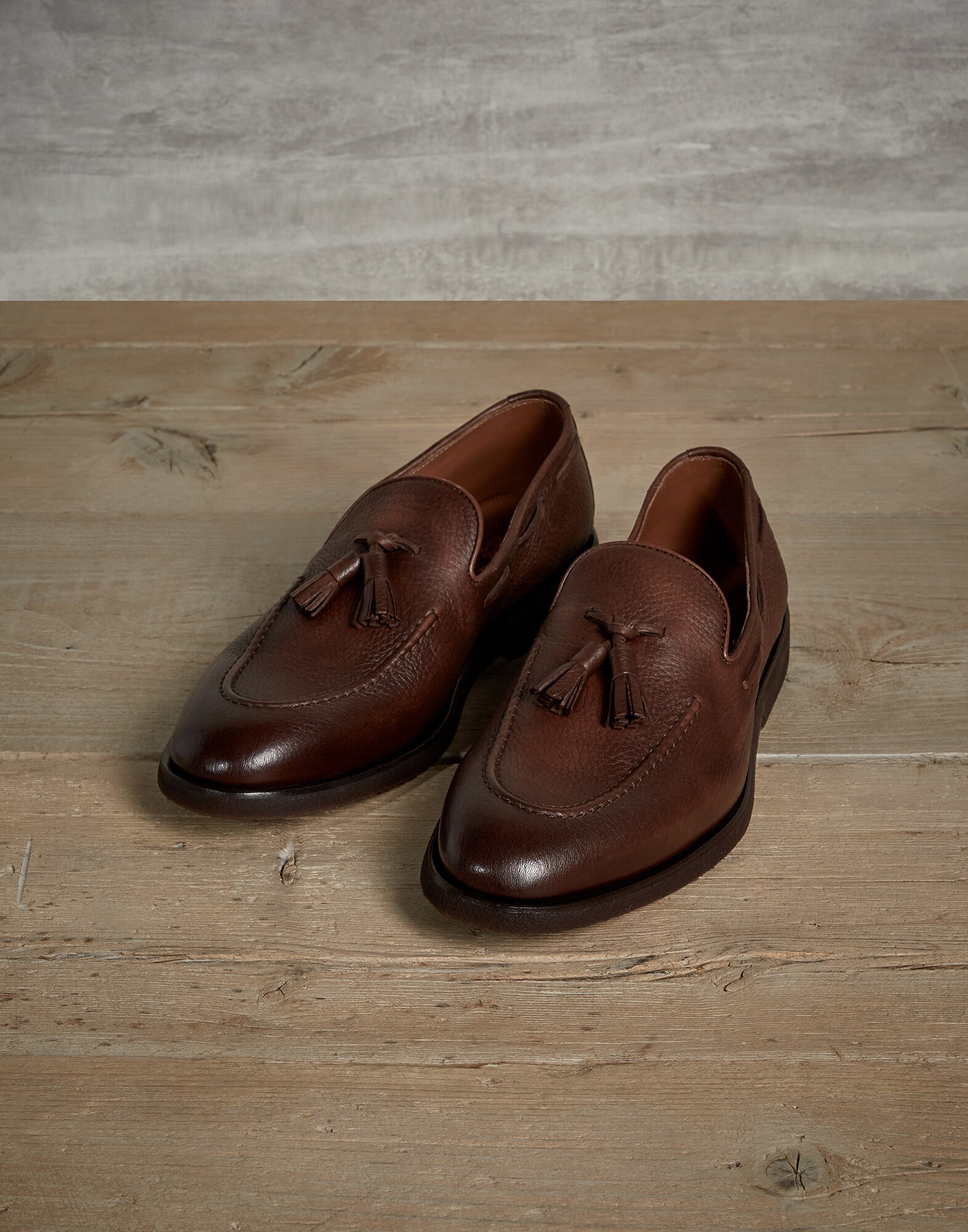 Deerskin loafers Tobacco Man - Brunello Cucinelli