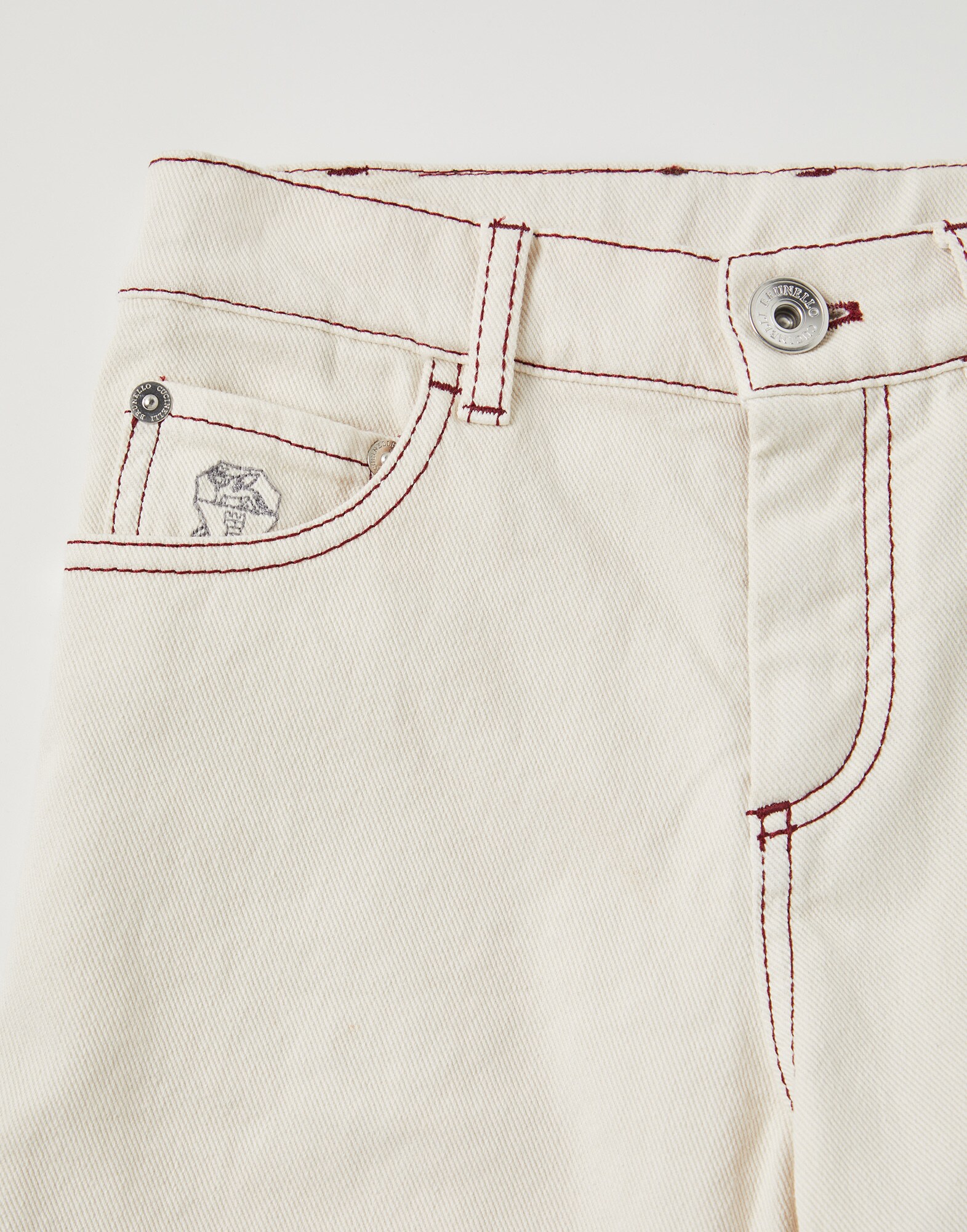 Trousers with contrast stitching
                            Off-White Boy - Brunello Cucinelli
                        