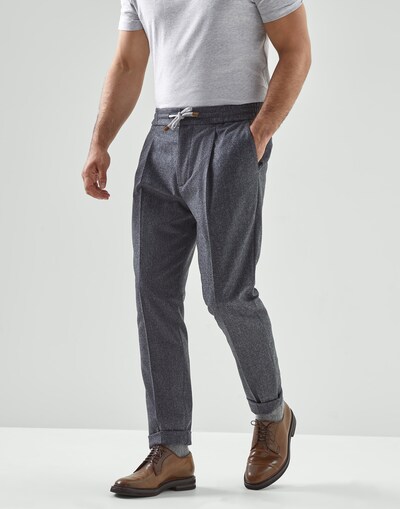 Trousers with drawstring Dark Grey Man - Brunello Cucinelli 