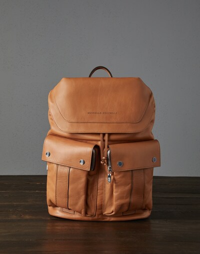 Leather backpack Beige Man -
                        Brunello Cucinelli
                    