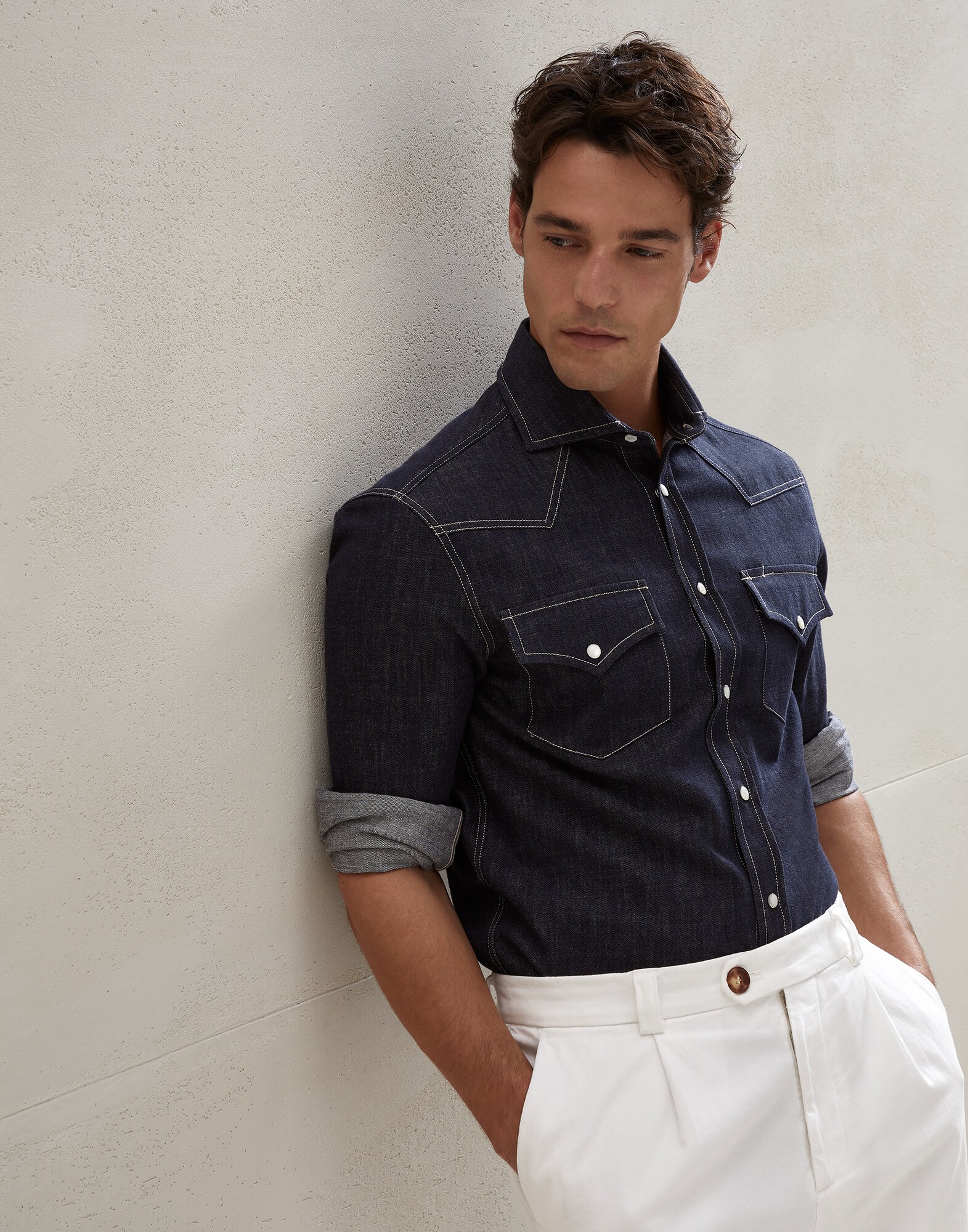 Chemise en denim Denim Homme - Brunello Cucinelli