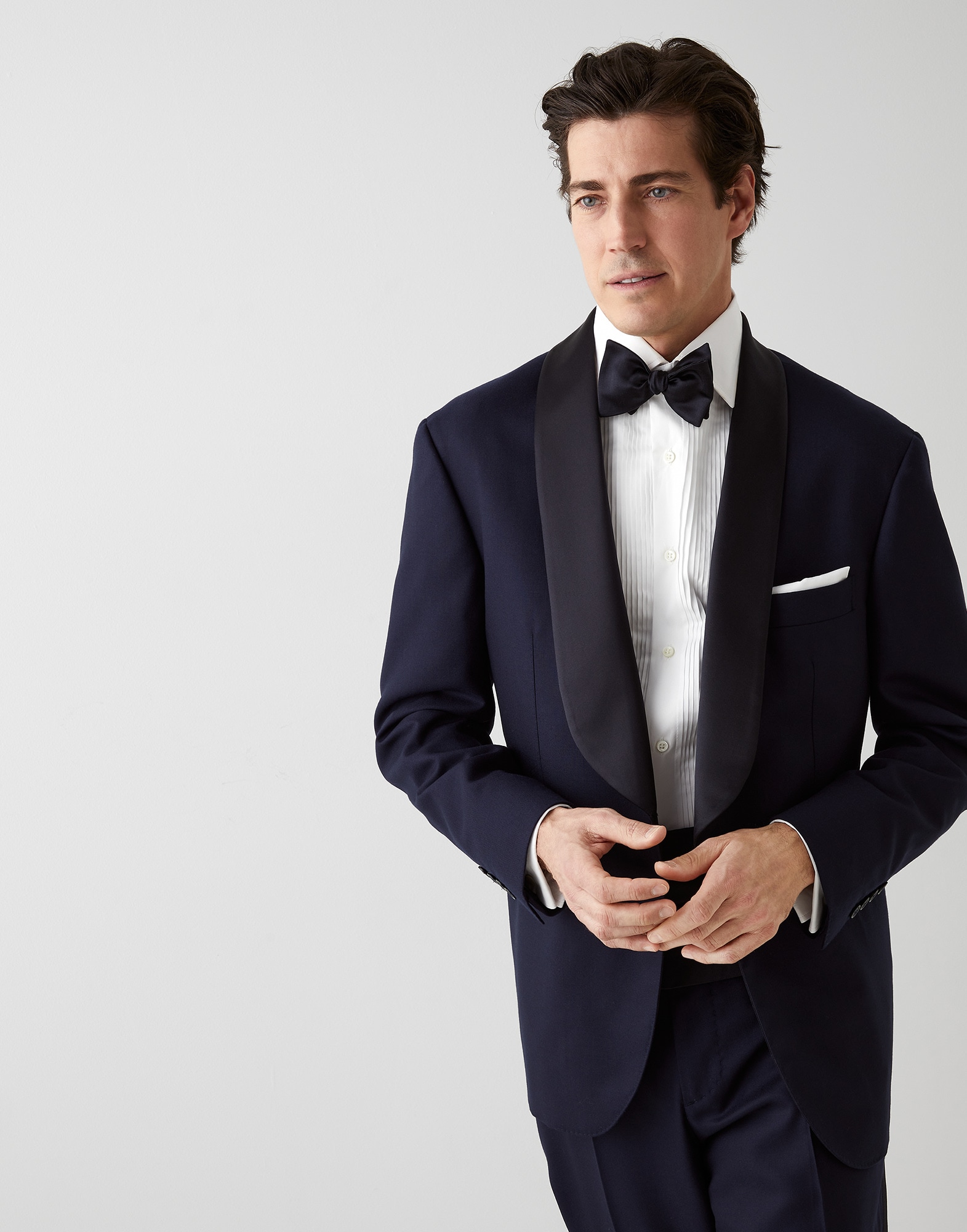 Tuxedo with shawl lapel Blue Man - Brunello Cucinelli