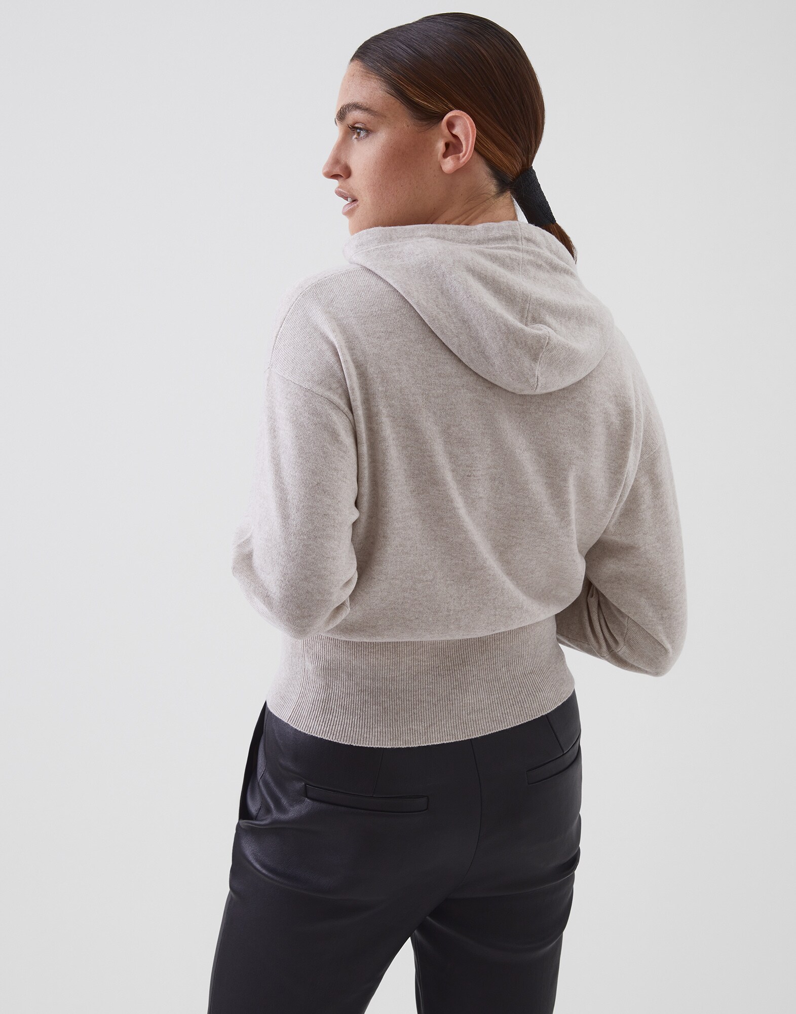 Crewneck Sweater Cool Beige Woman 2 - Brunello Cucinelli
