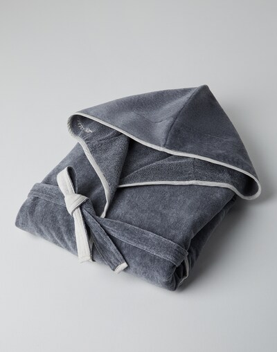 Terrycloth bathrobe Medium Grey Lifestyle - Brunello Cucinelli 