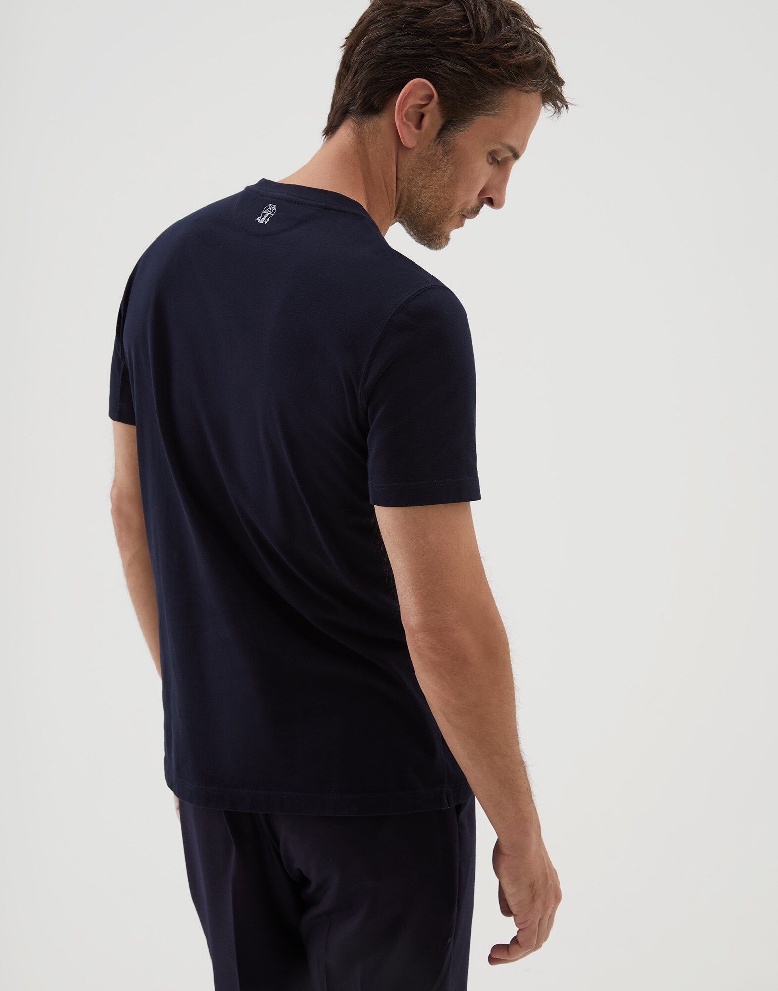 Kurzärmliges T-Shirt Navy-Blau Herren 2 - Brunello Cucinelli