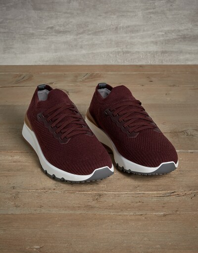 Sneakers aus Strick Bordeaux Herren - Brunello Cucinelli