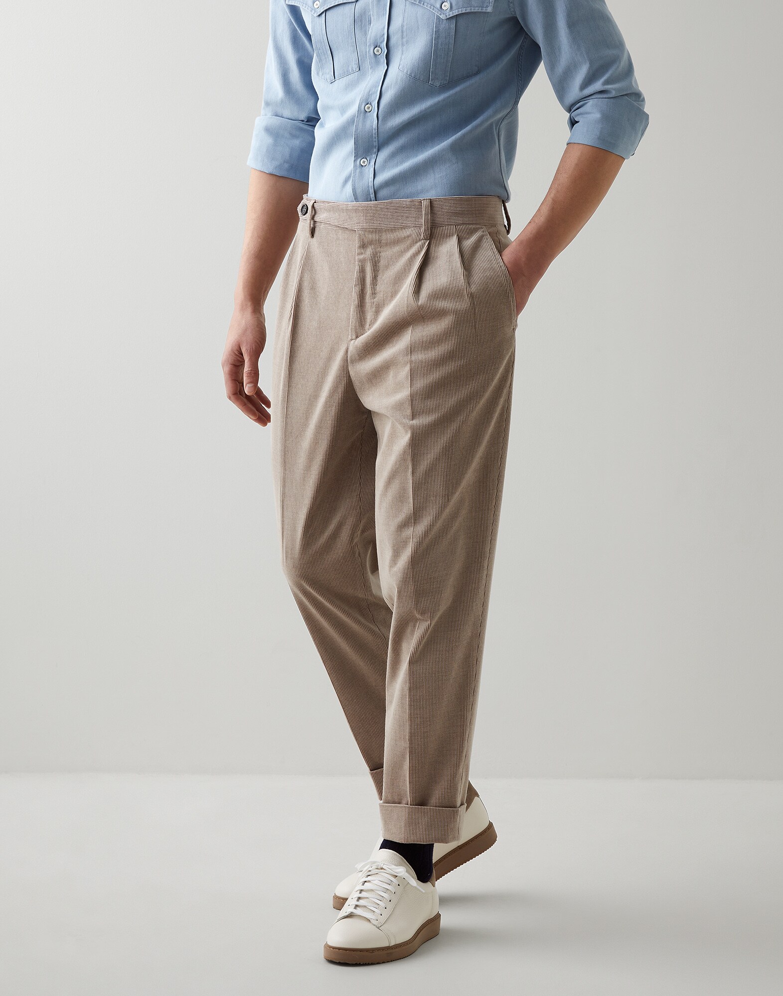 Pantalon easy fit Marron Homme - Brunello Cucinelli