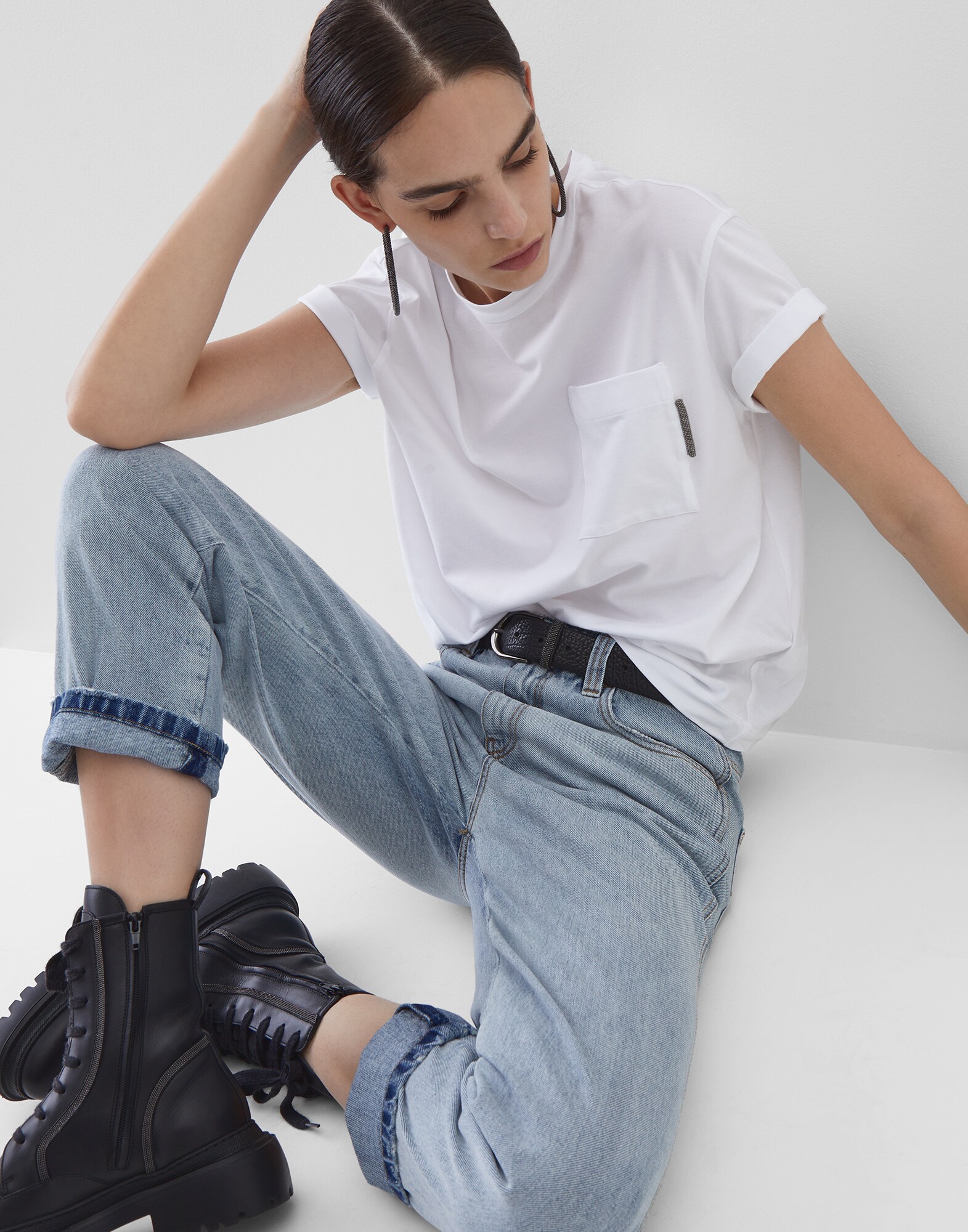 Jersey T-shirt White Woman - Brunello Cucinelli