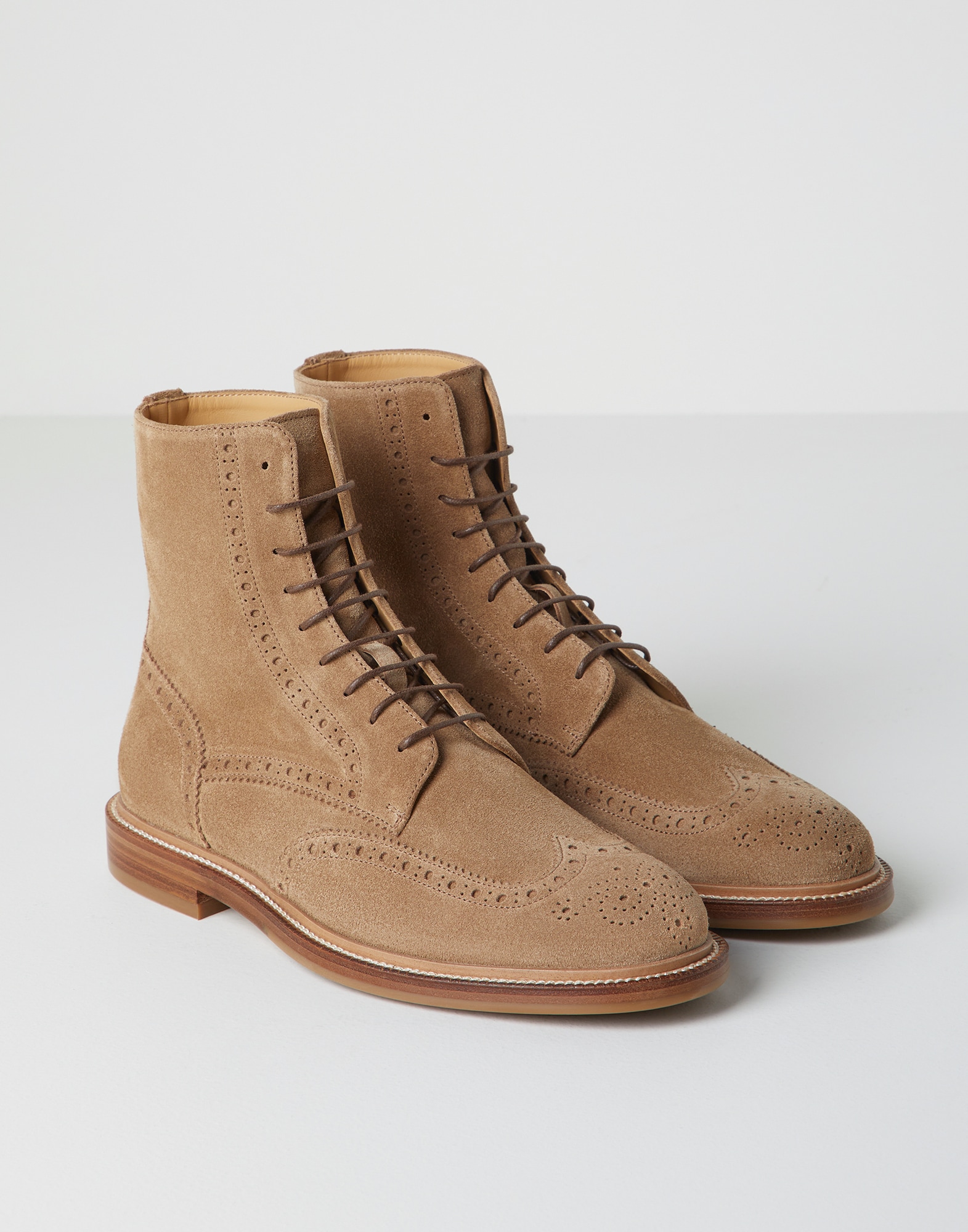 brunello cucinelli wingtip boots