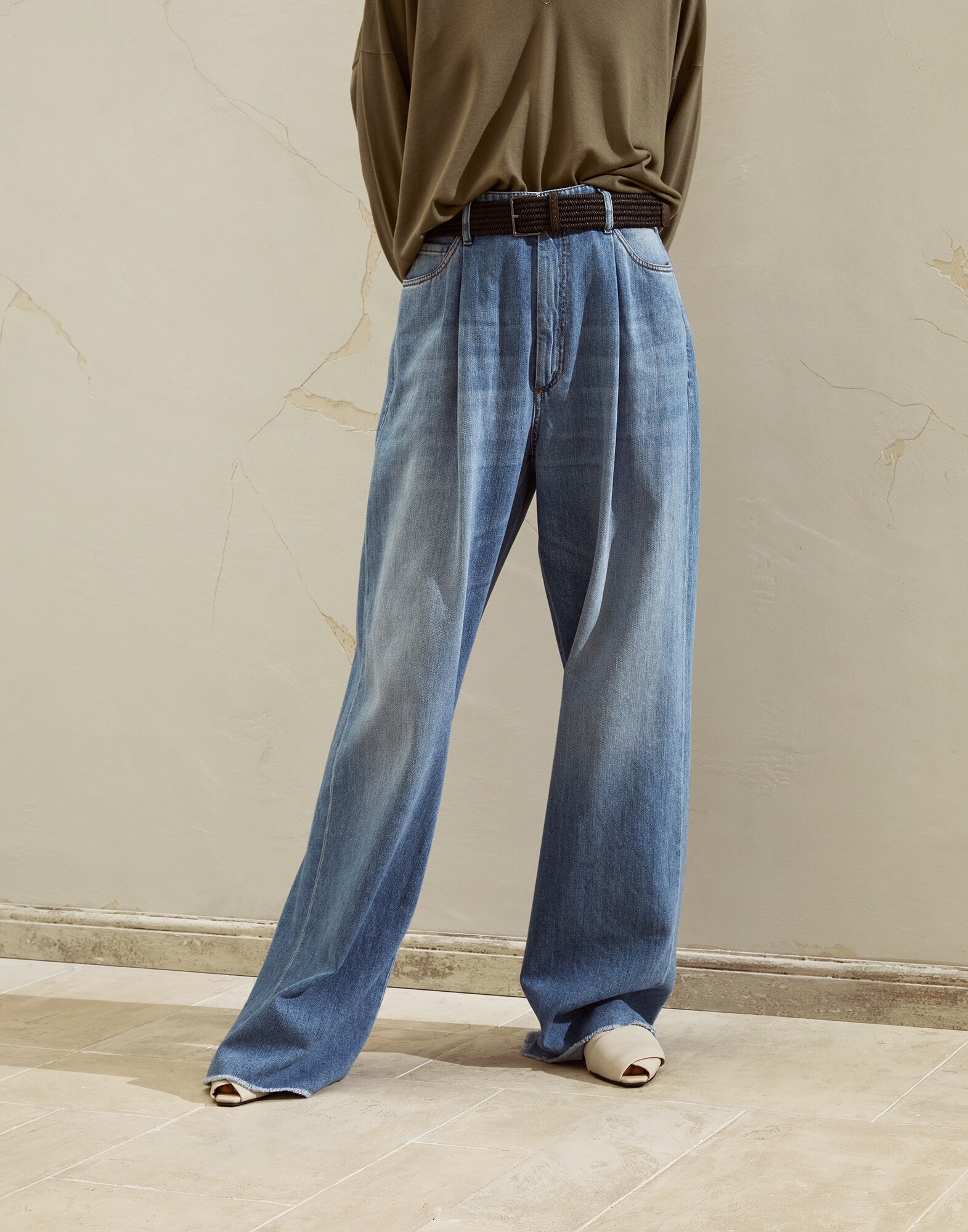 Slouchy trousers Light Denim Woman - Brunello Cucinelli