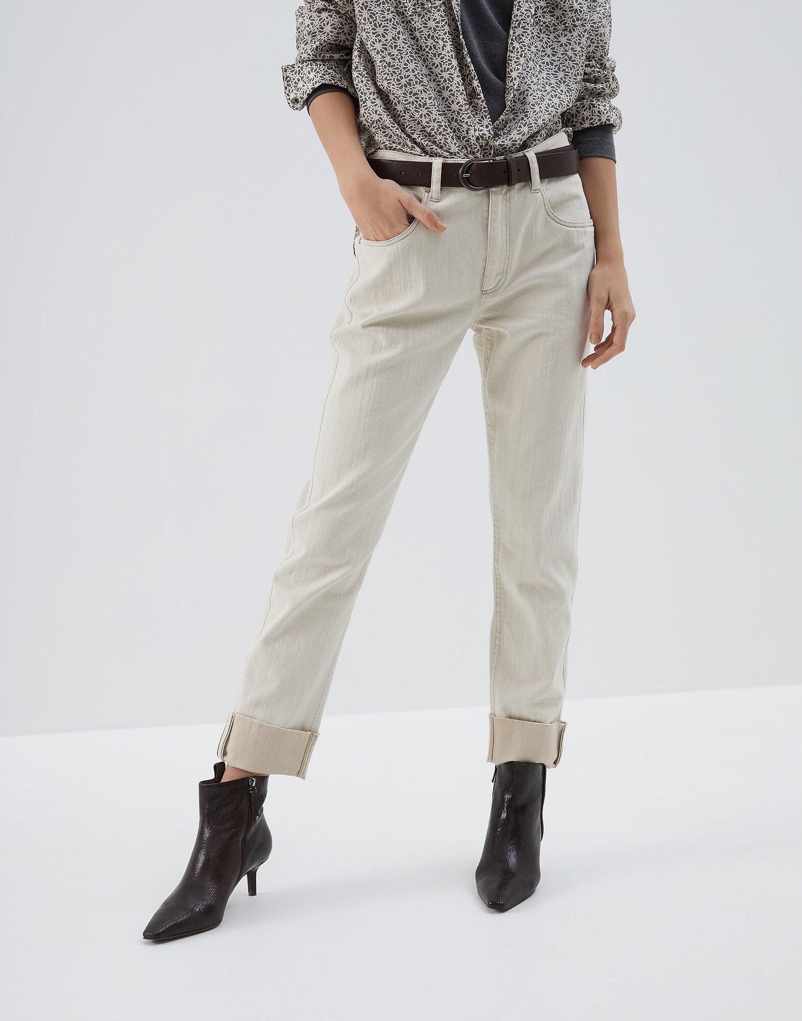 Denim trousers Beige Woman - Brunello Cucinelli