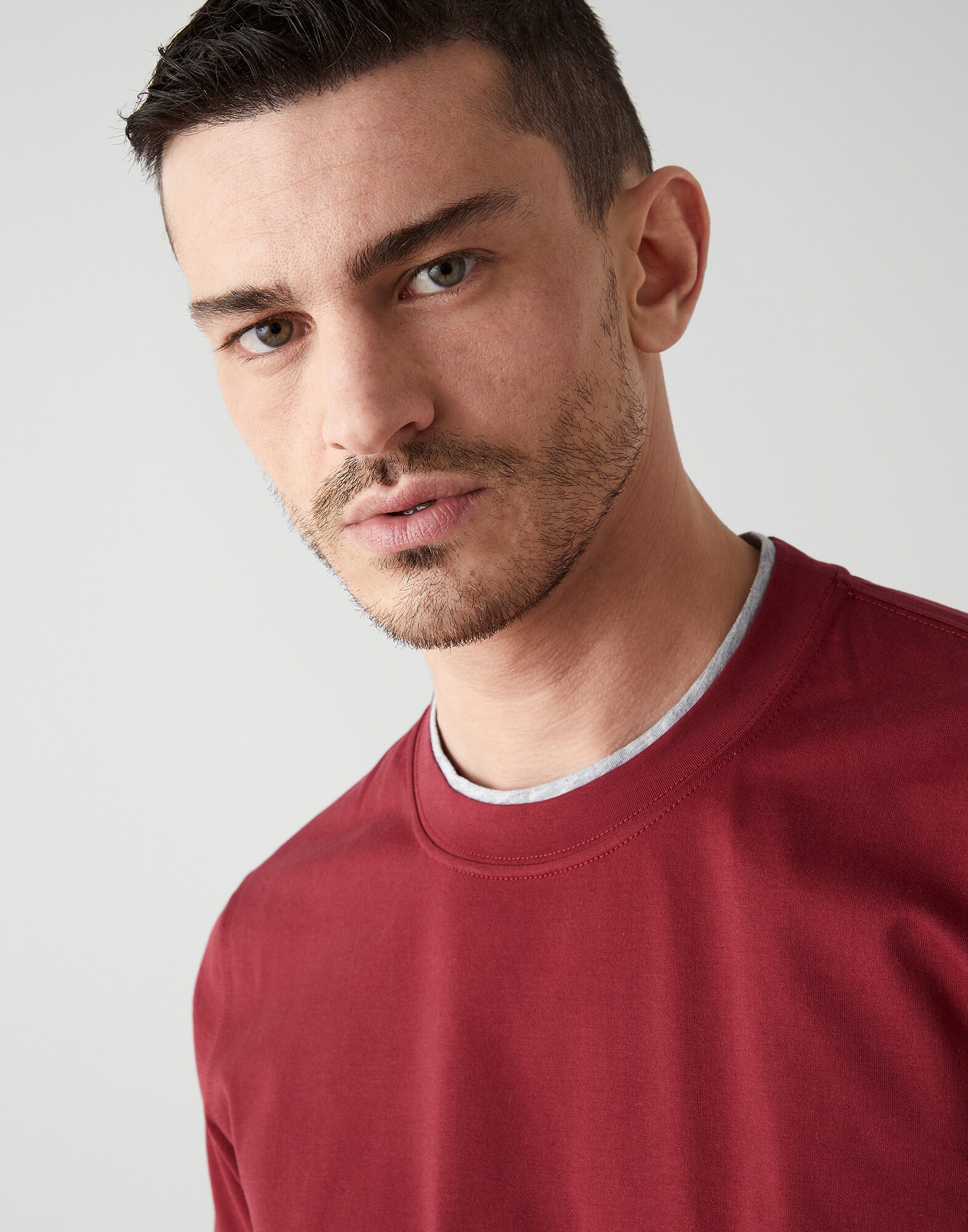 Camiseta de jersey Rojo fogata Hombre - Brunello Cucinelli