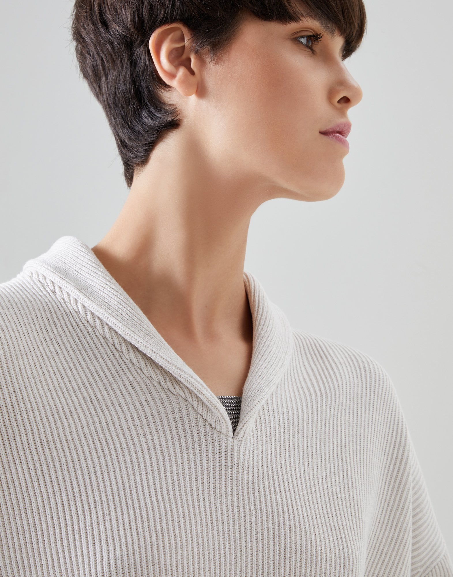 Pull point côtes anglaises Avoine Femme - Brunello Cucinelli
