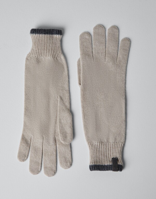 Перчатки из трикотажа Светло-Серый Женщина - Brunello Cucinelli 