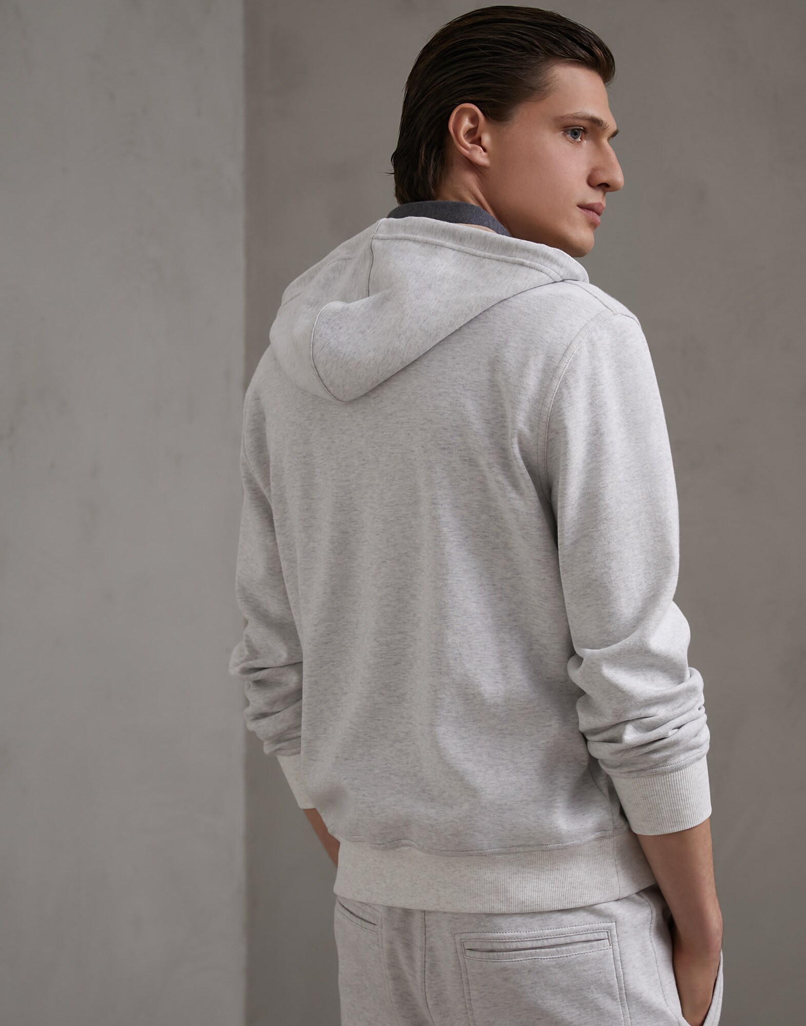 Felpa Grigio Perla Uomo 2 - Brunello Cucinelli