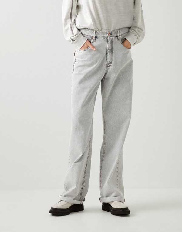 Trousers Grey Denim Woman - Brunello Cucinelli 