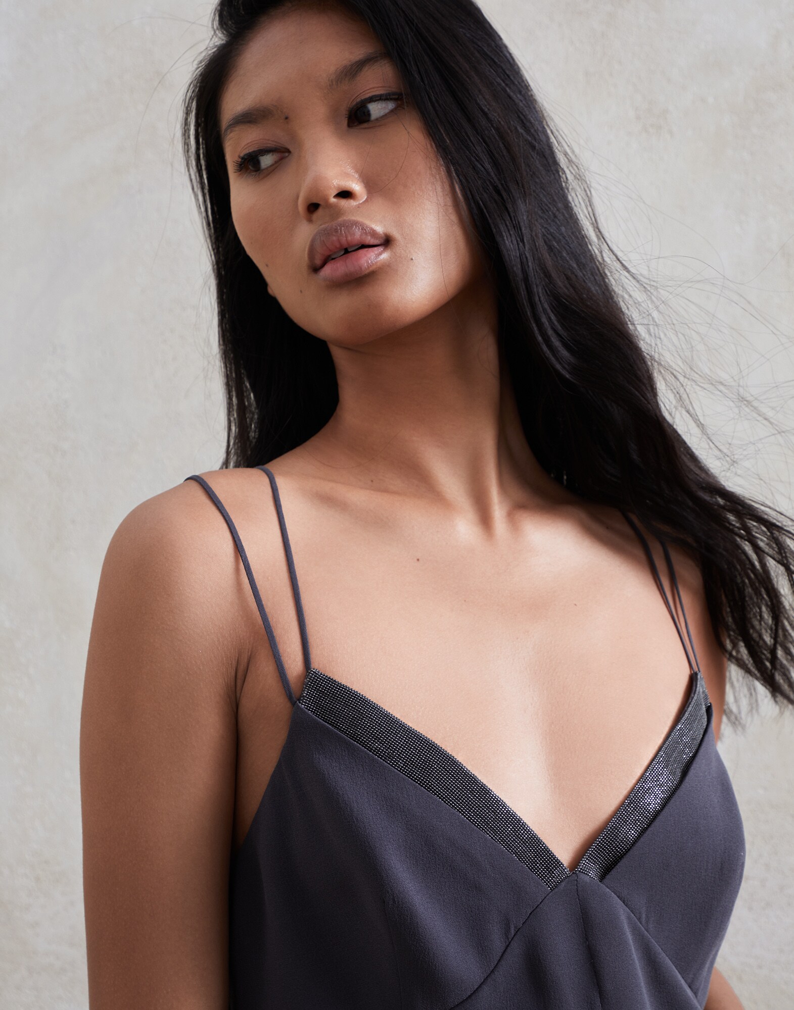 Top in crêpe Piombo Donna - Brunello Cucinelli