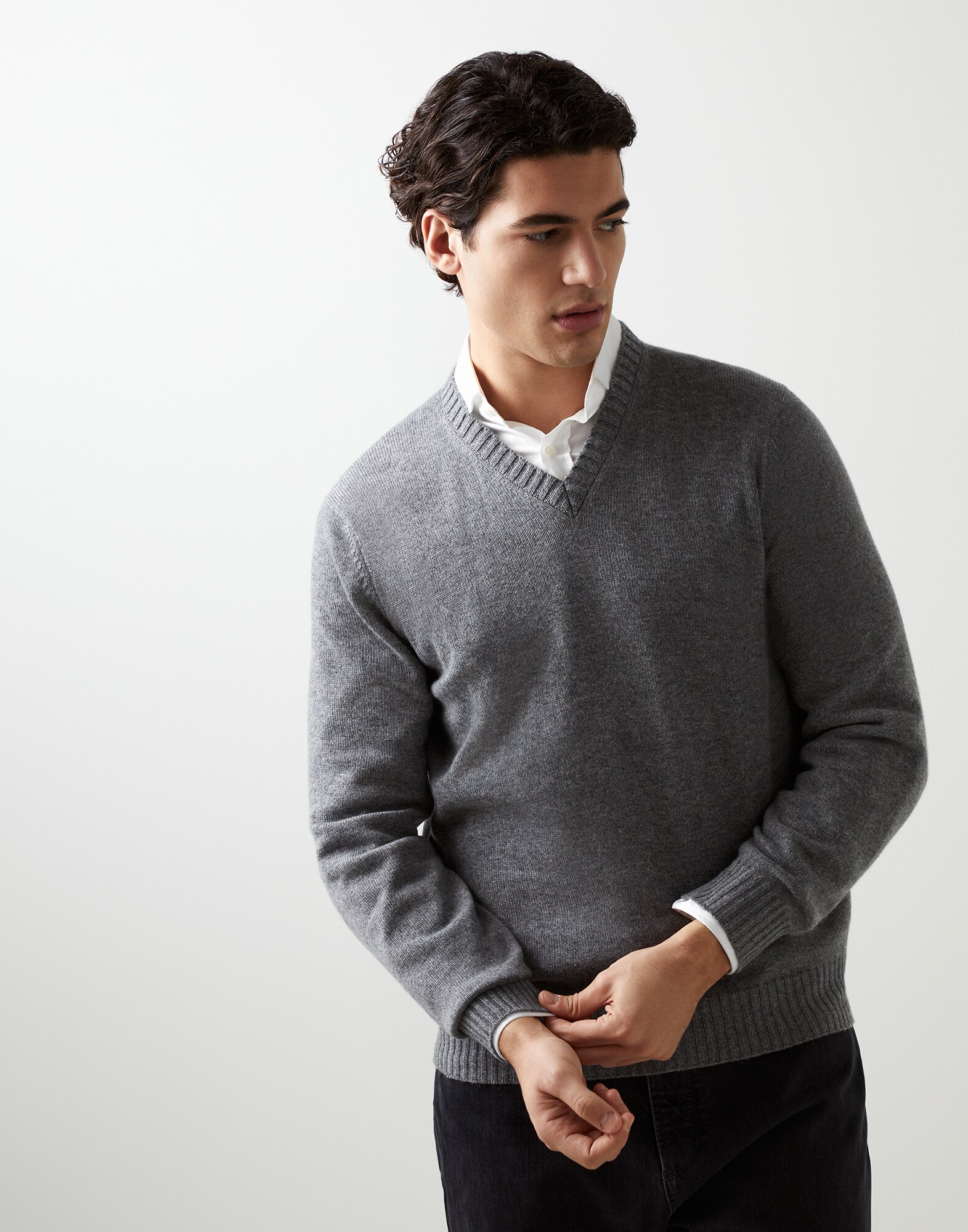 Cashmere sweater Dark Grey Man - Brunello Cucinelli