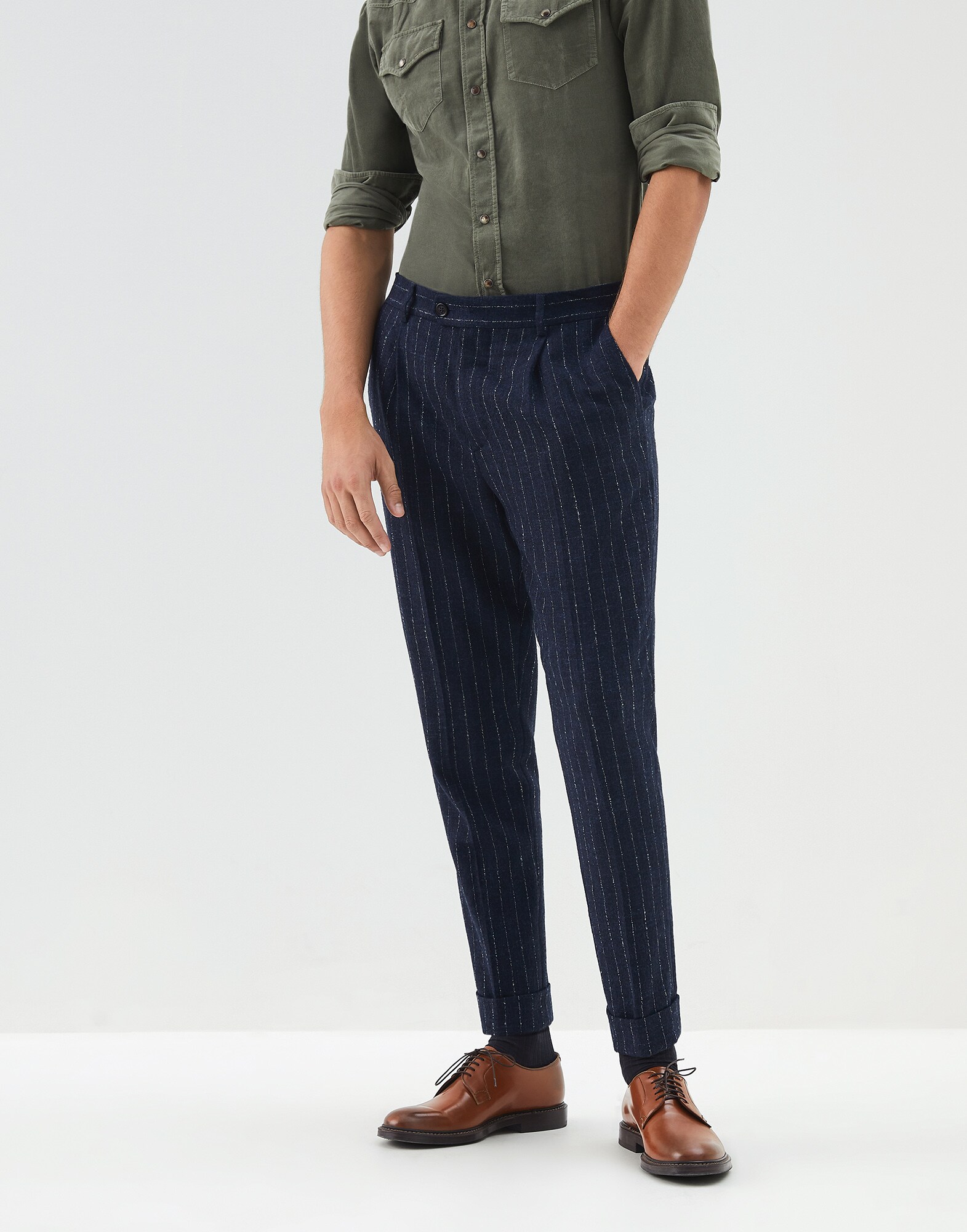 Trousers Navy Blue Man 0 - Brunello Cucinelli