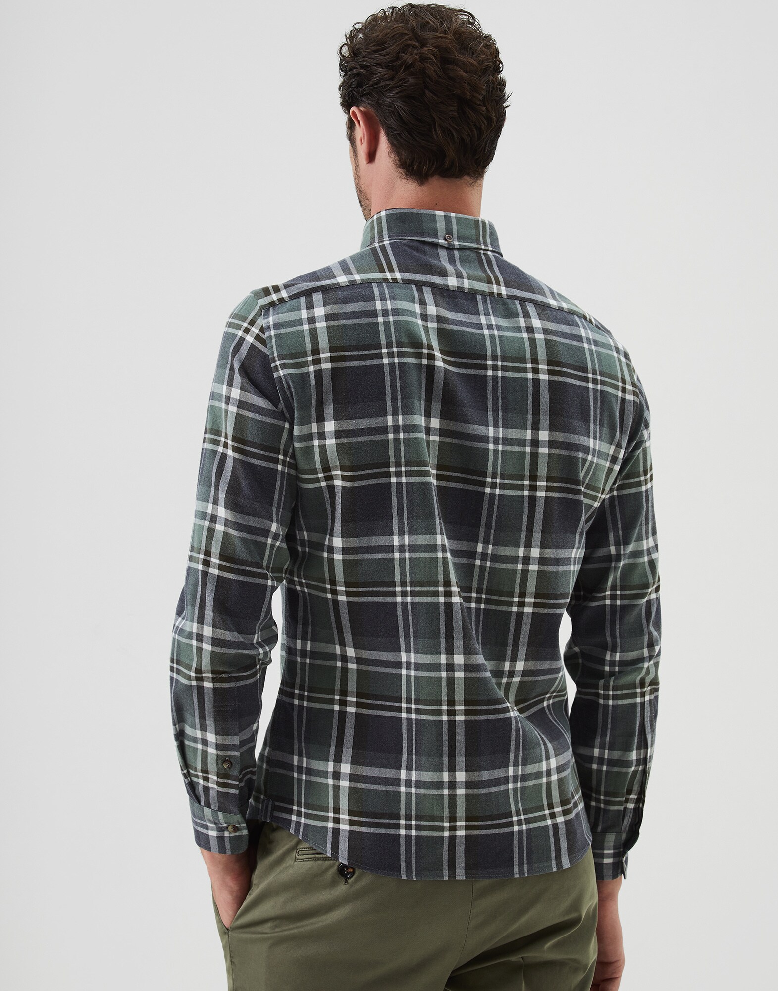 Button Down Shirt Olive Man 2 - Brunello Cucinelli