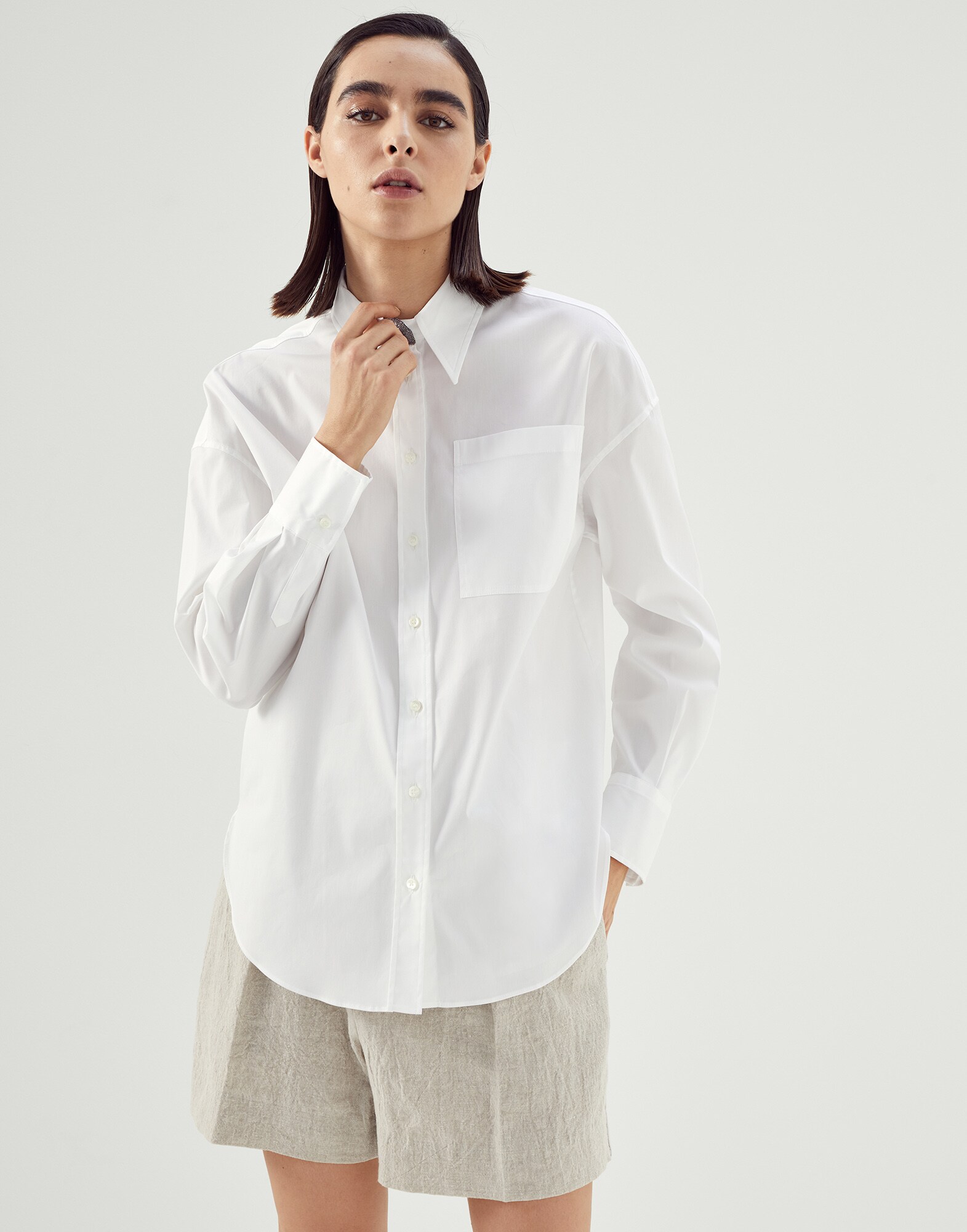 Stretch poplin shirt