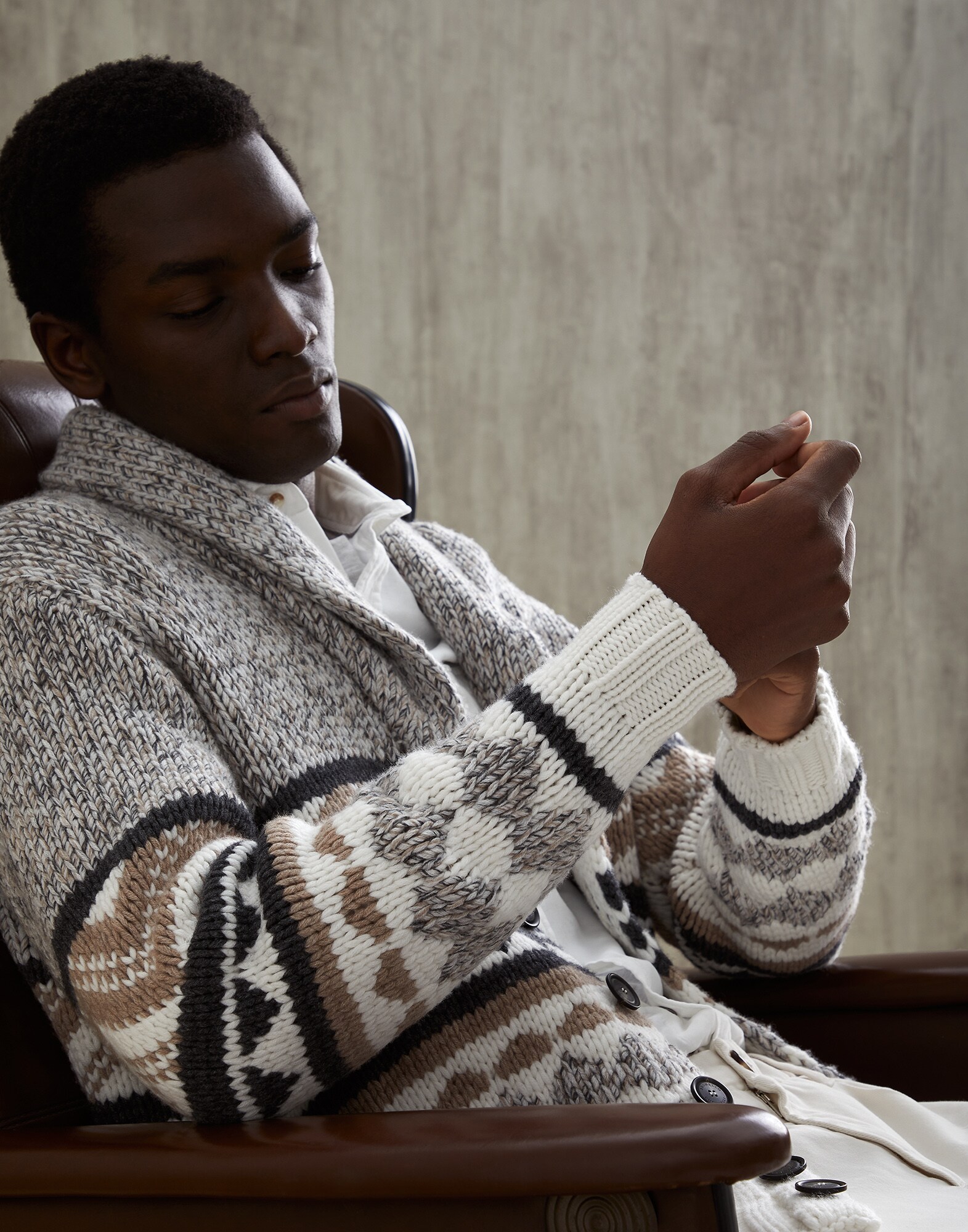Button-front Cardigan - Editorial view