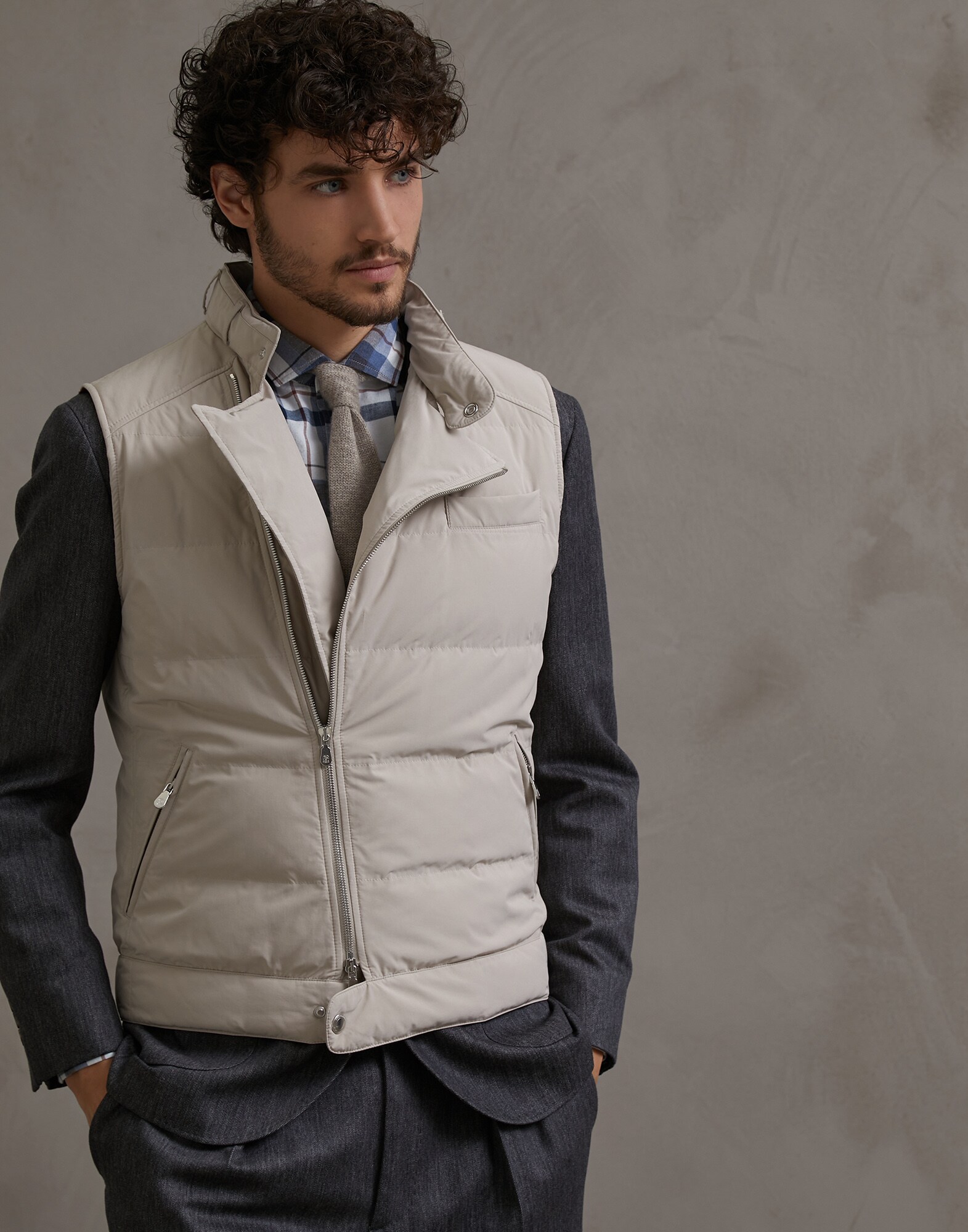 Down Sleeveless Jacket - Front