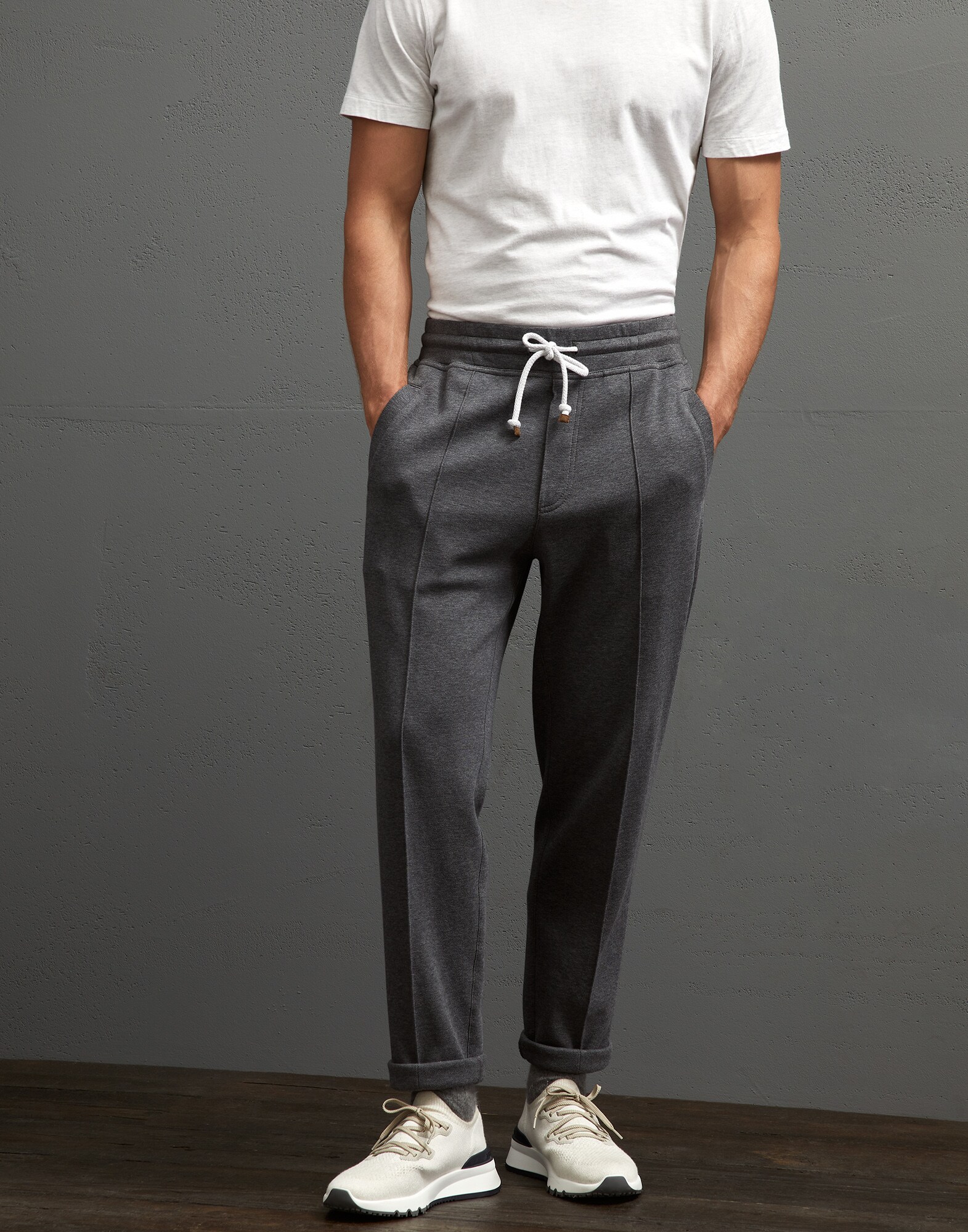 French terry trousers Lead Man - Brunello Cucinelli
