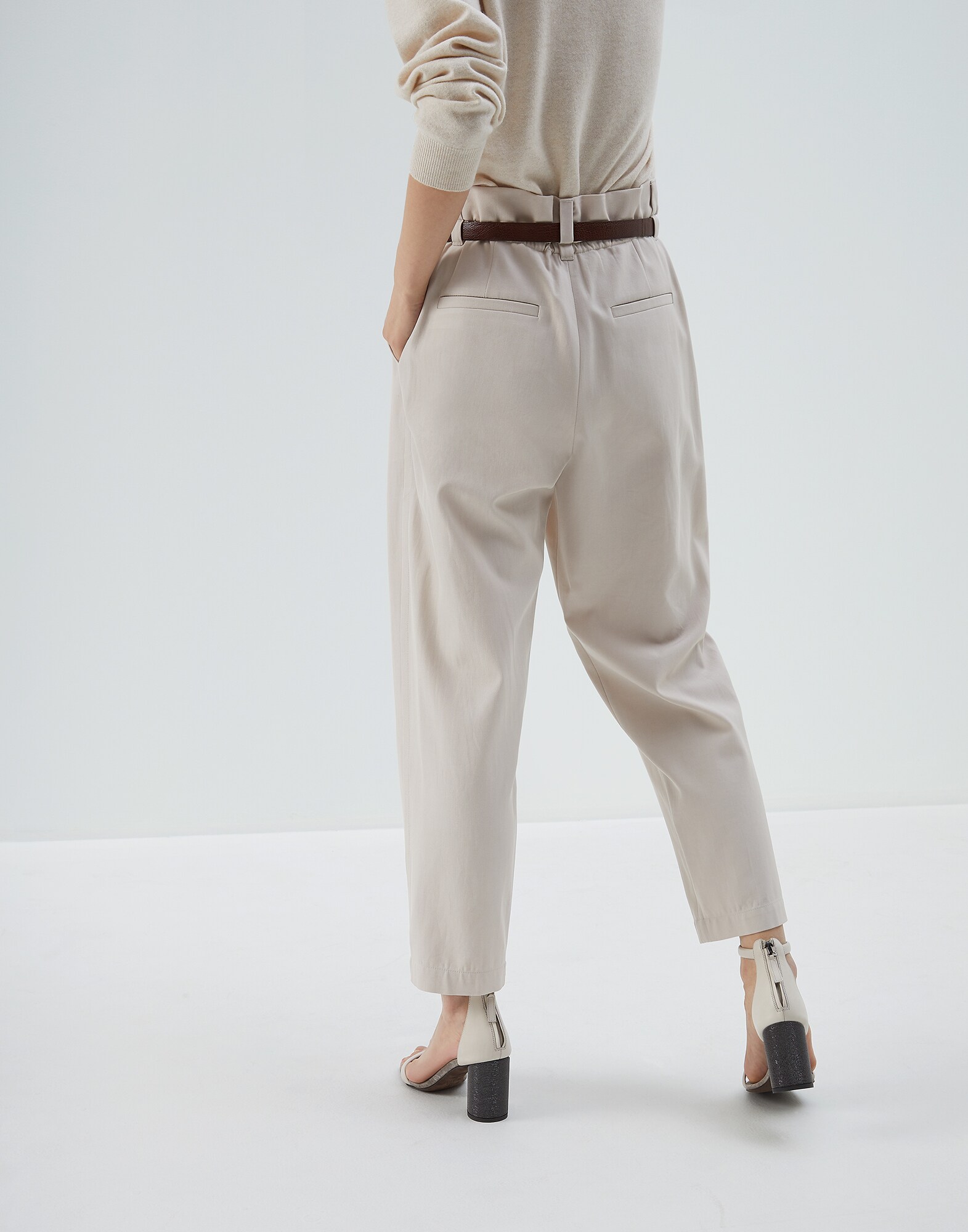 Trousers Milk Woman 1 - Brunello Cucinelli