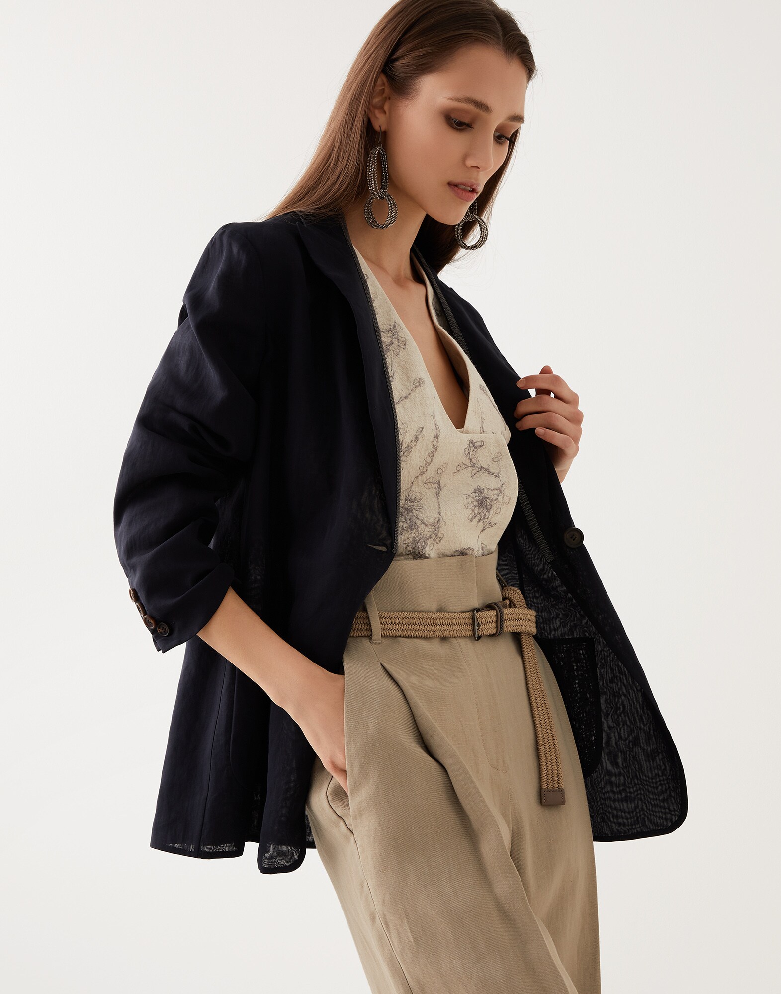 Organza blazer Blue Woman - Brunello Cucinelli