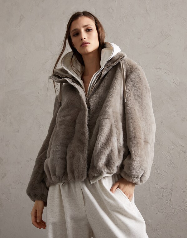 Куртка из овчины Холодный Бежевый Женщина - Brunello Cucinelli 