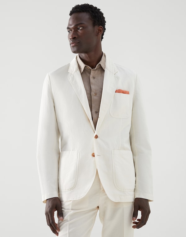 Куртка в стиле пиджака Белый с Сероватым Оттенком Мужчина - Brunello Cucinelli