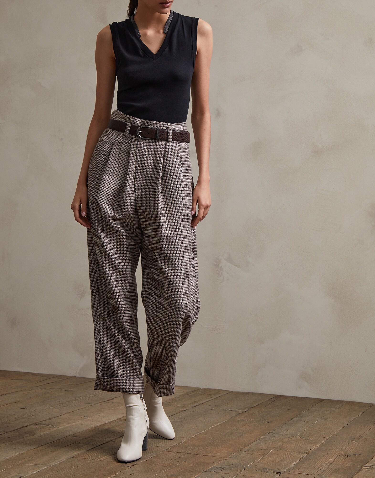Trousers Tobacco Woman 1 - Brunello Cucinelli