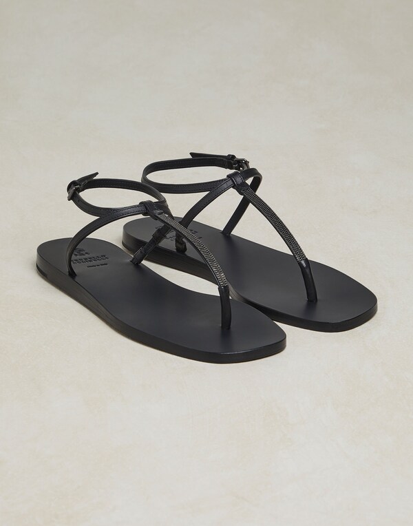 Calfskin sandals Black Woman - Brunello Cucinelli