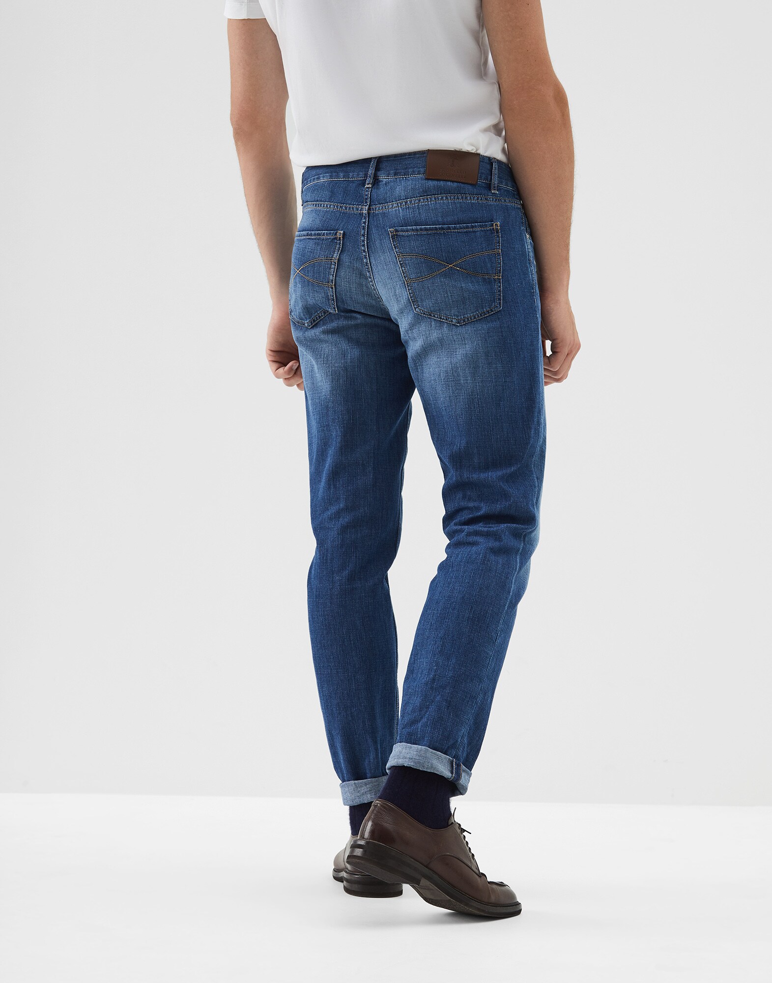 Denim Trousers Medium Denim Man 1 - Brunello Cucinelli