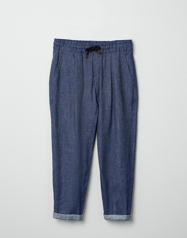 Linen and cotton trousers Denim Boy - Brunello Cucinelli