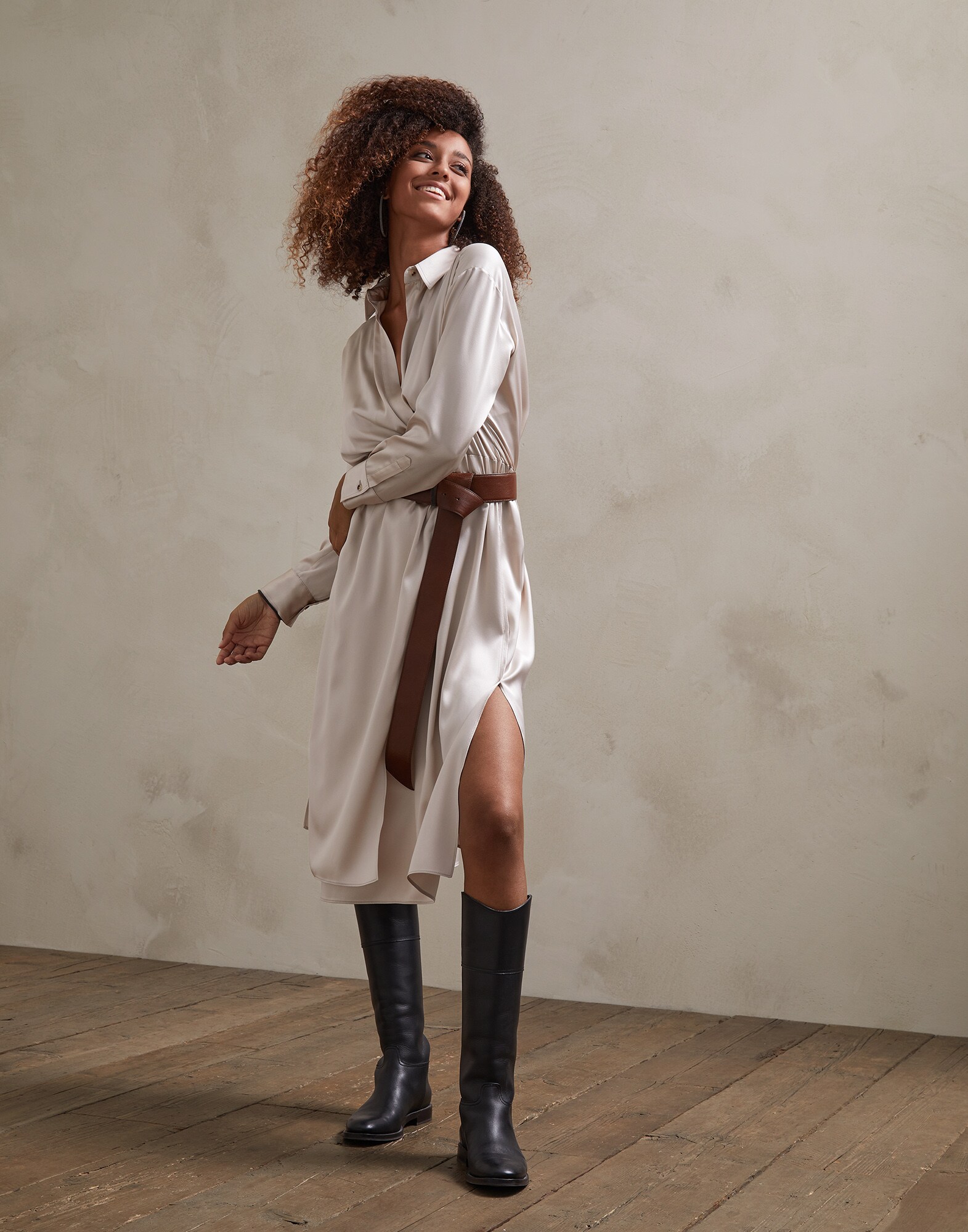 Dress Warm Beige Woman 0 - Brunello Cucinelli