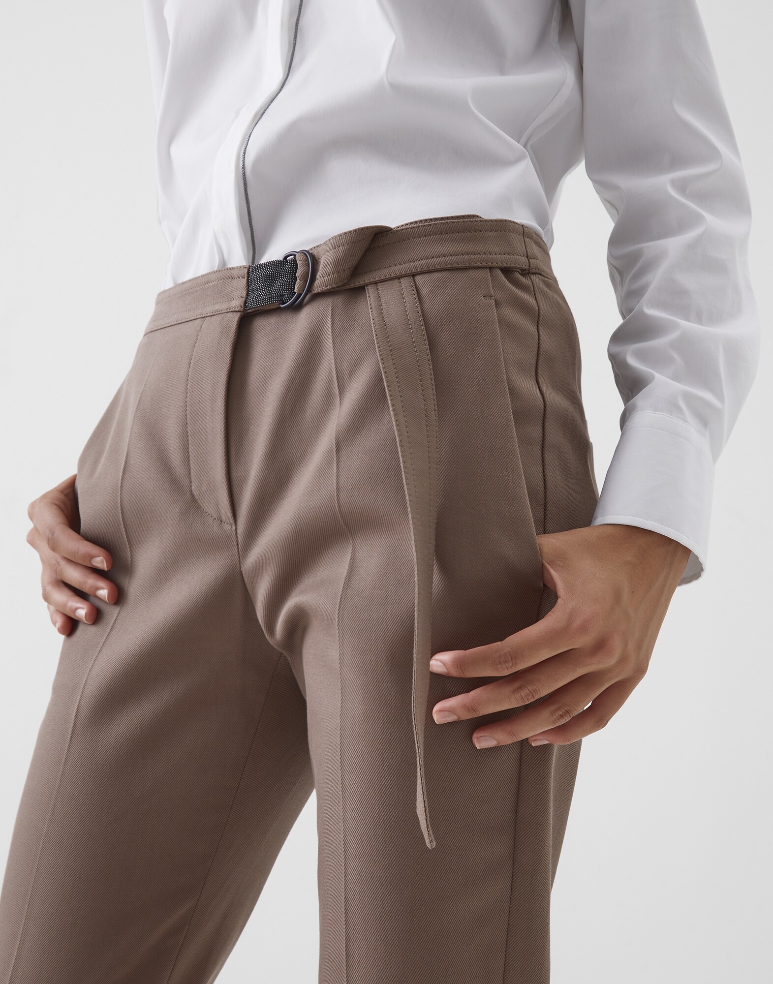 Hose Armeegrün Damen 2 - Brunello Cucinelli