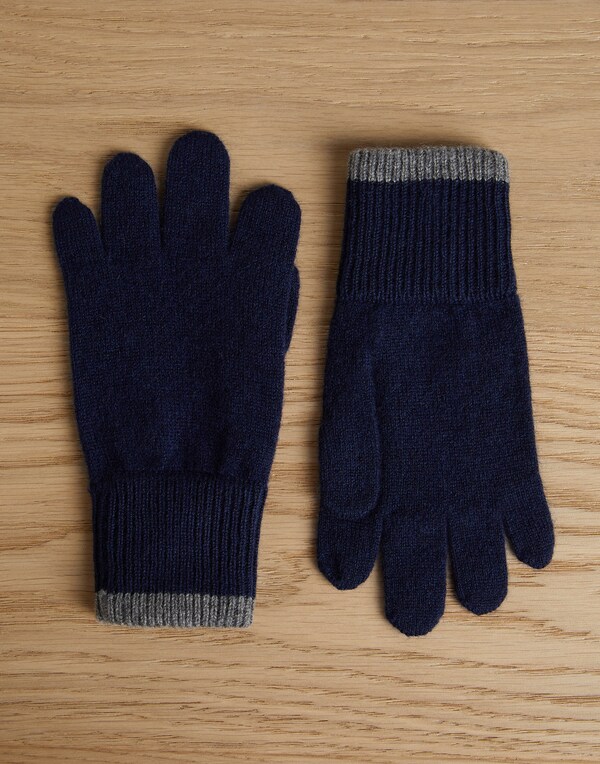 Cashmere gloves Marine Blue Boy - Brunello Cucinelli 