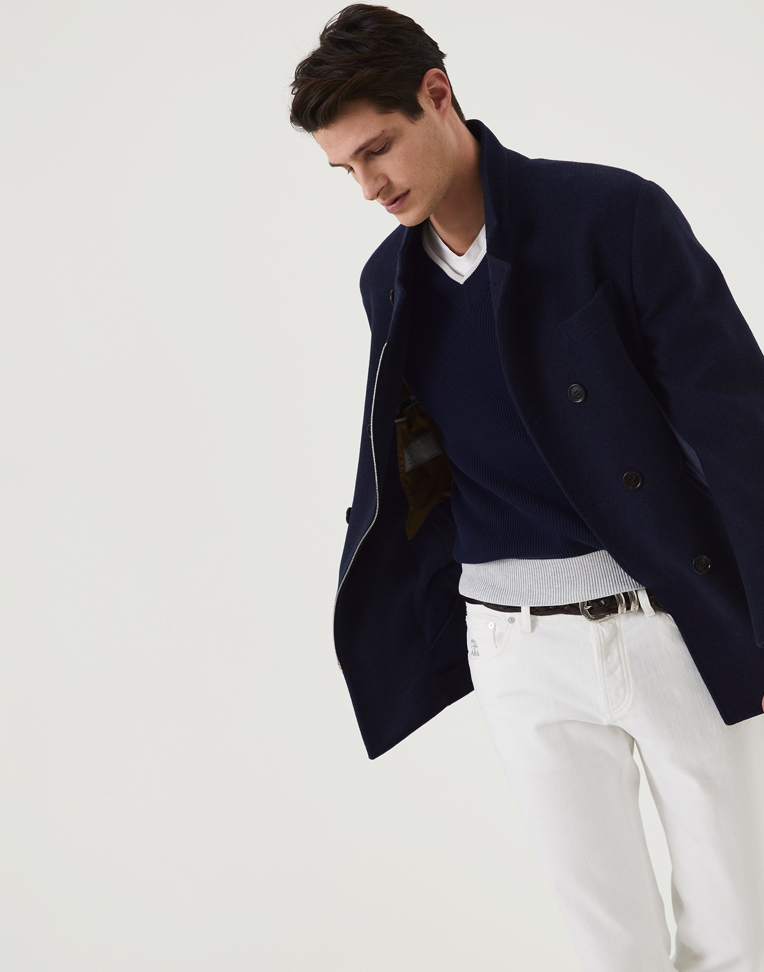 Pea coat Cobalt Man - Brunello Cucinelli