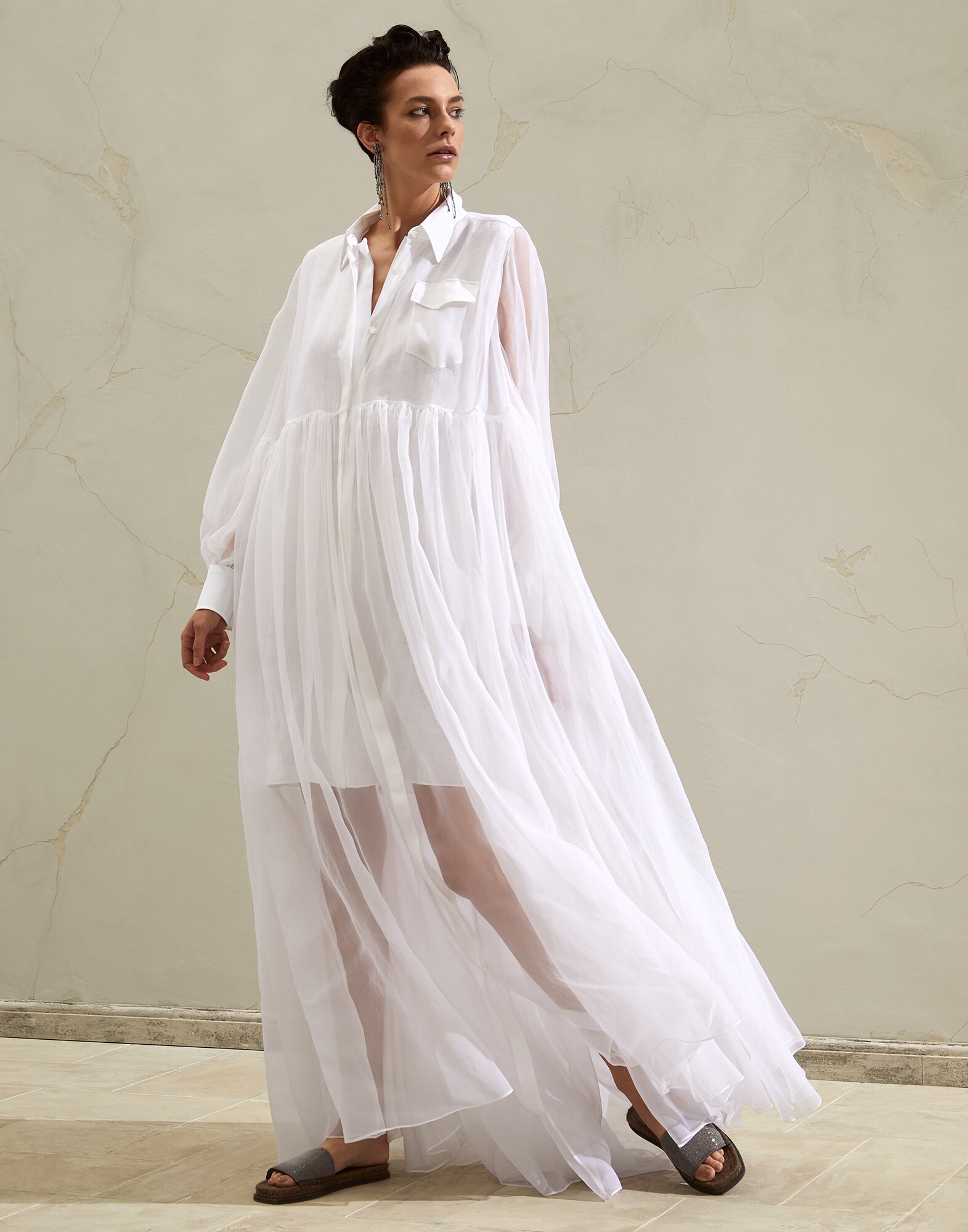 Robe chemisier Blanc Femme - Brunello Cucinelli