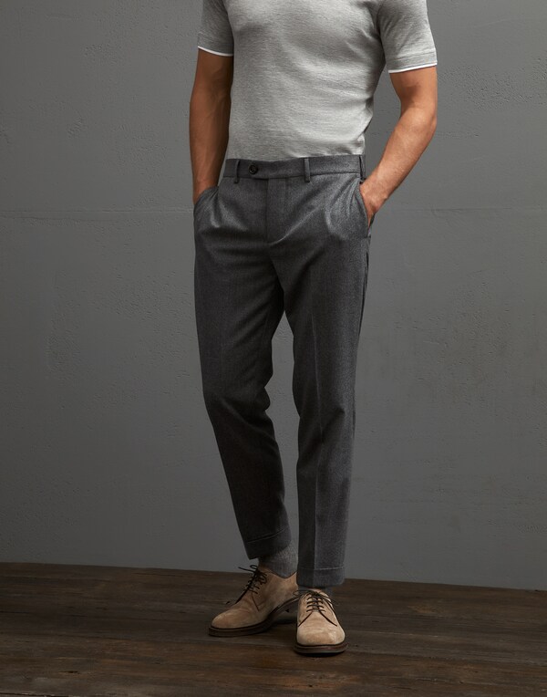 Flannel trousers Medium Grey Man - Brunello Cucinelli 