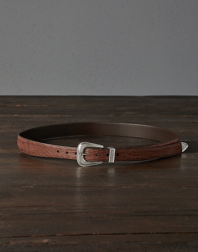 Belt with tip Leather Man - Brunello Cucinelli 