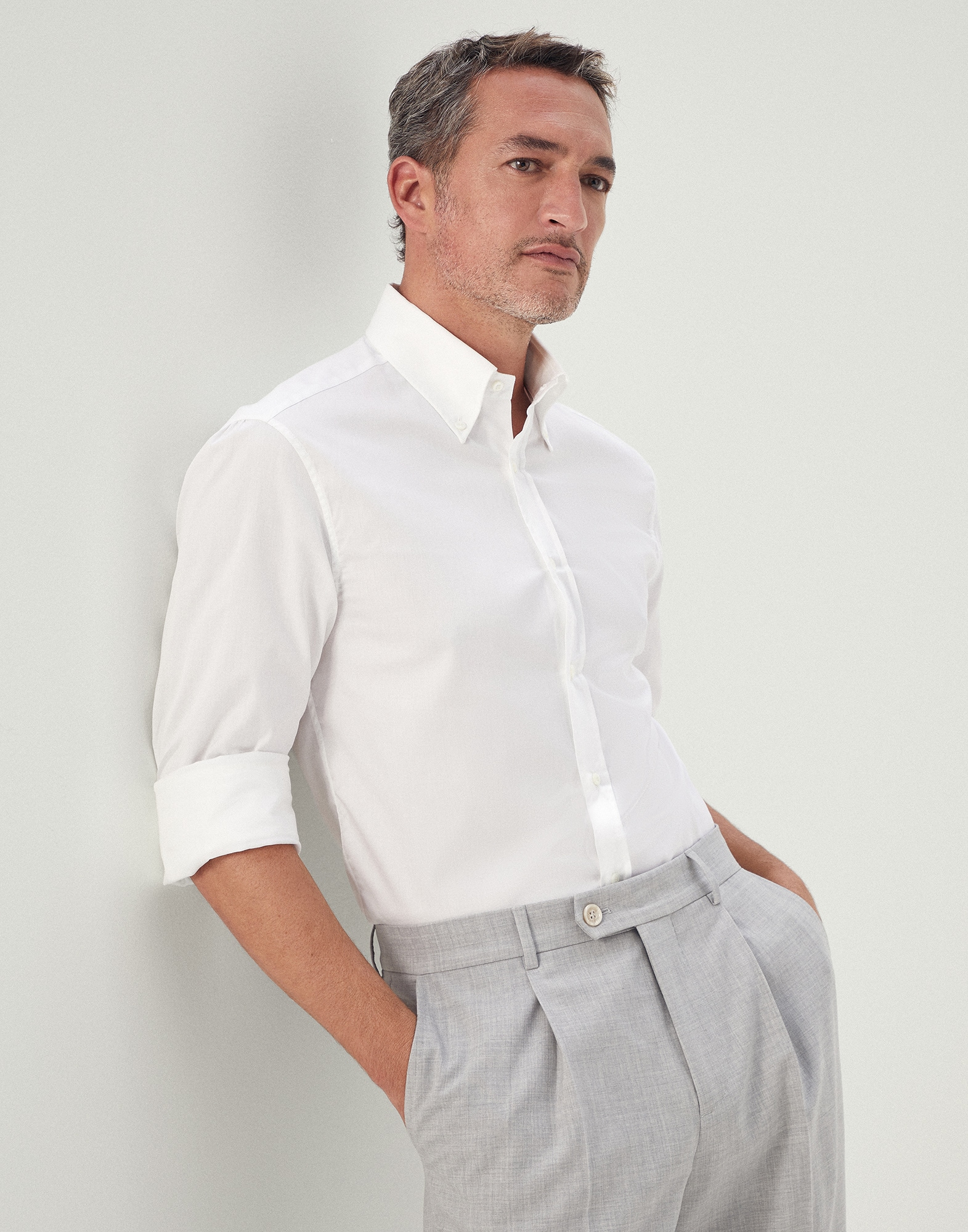 Camisa de sarga Blanco Hombre - Brunello Cucinelli