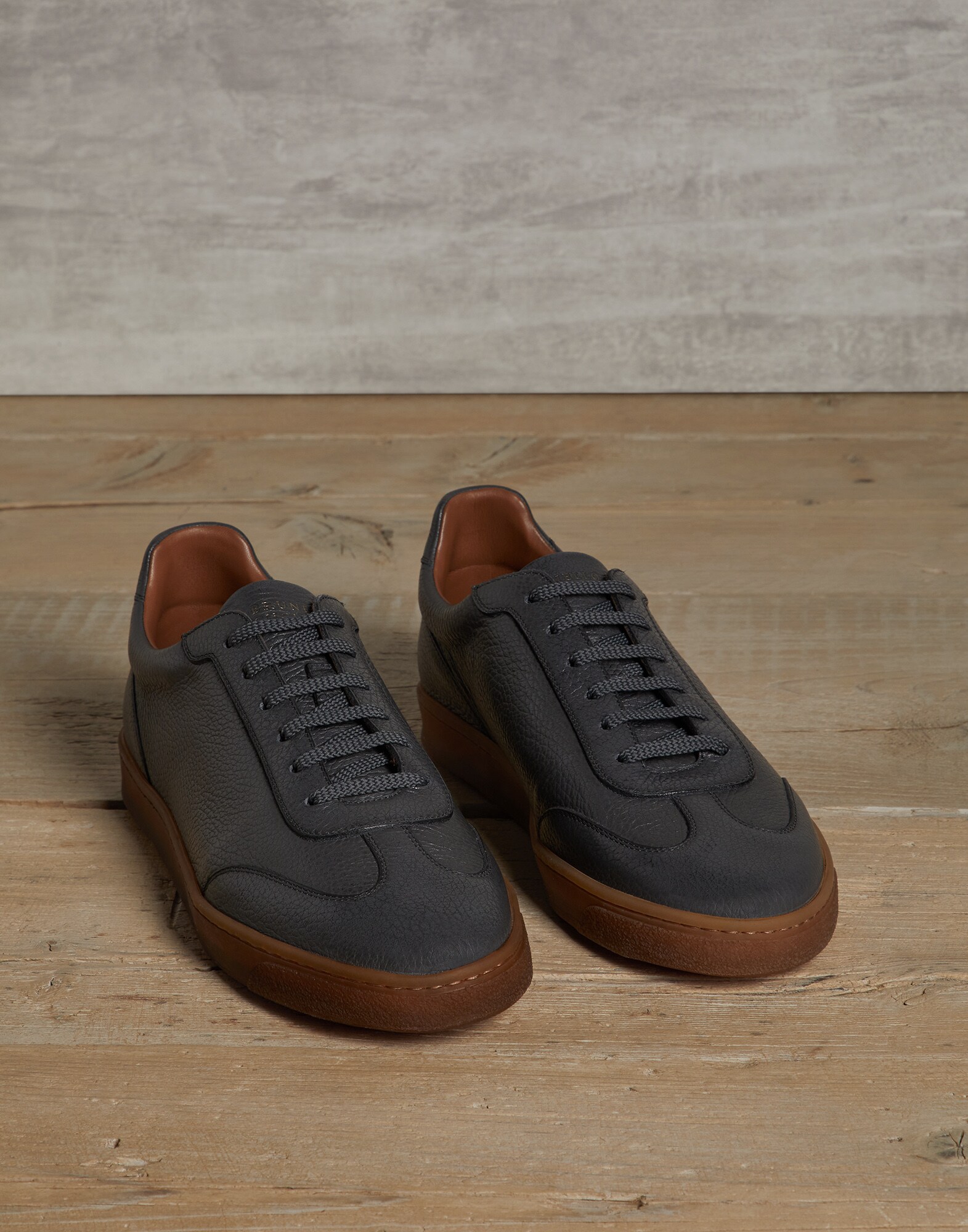 Calfskin sneakers Grey Man - Brunello Cucinelli