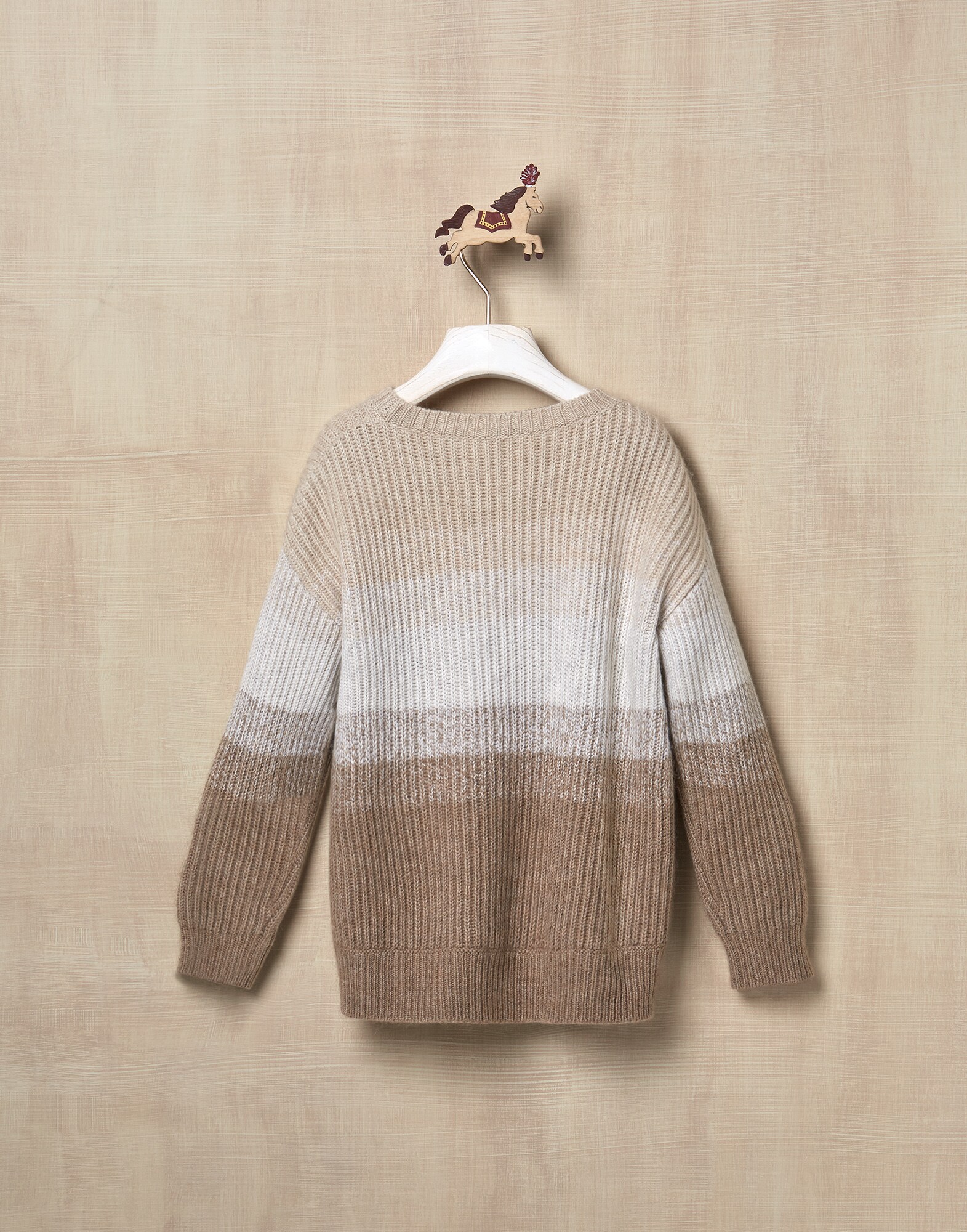 Crewneck Sweater Walnut Girl 1 - Brunello Cucinelli