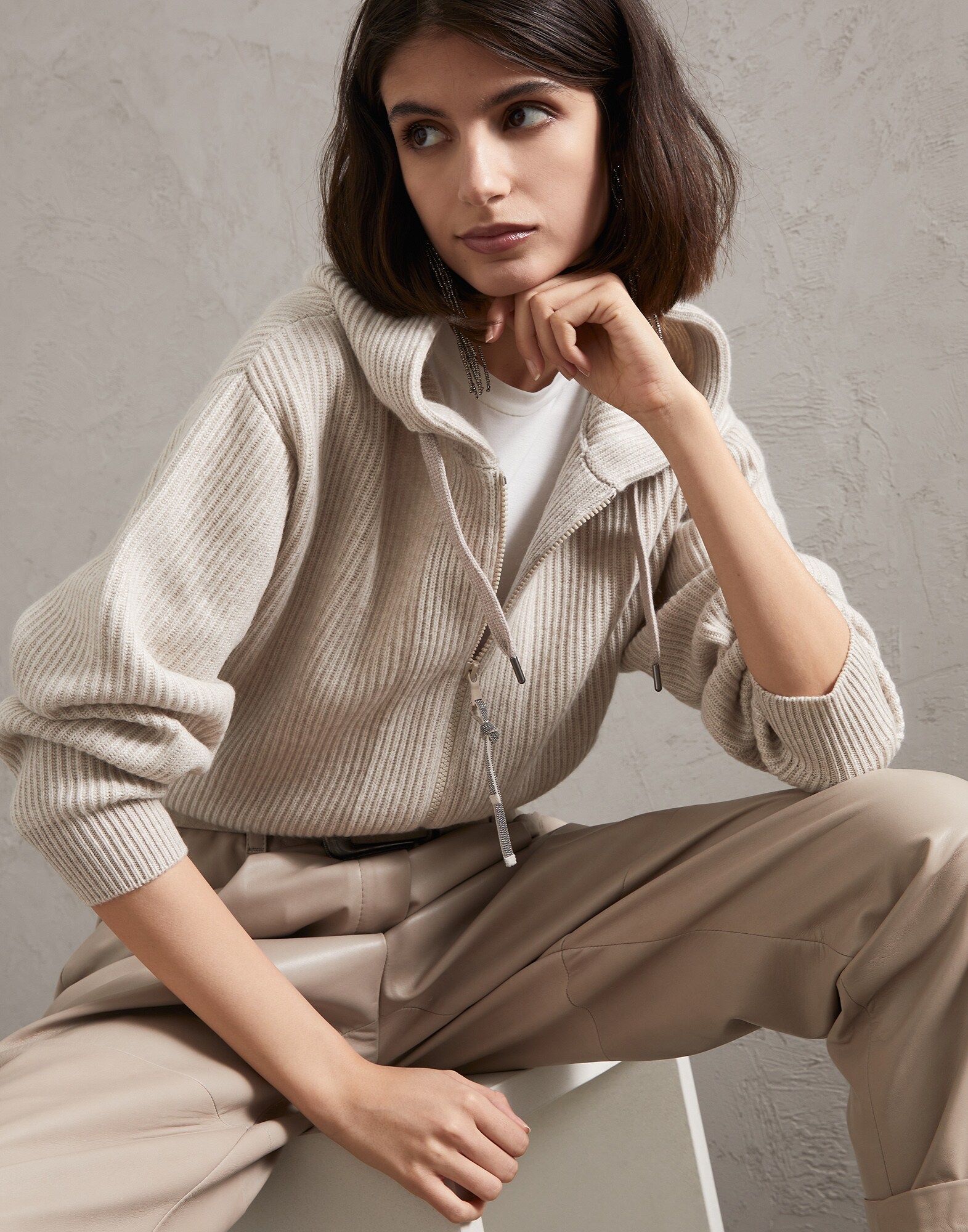 Zip-front Cardigan - Editorial view