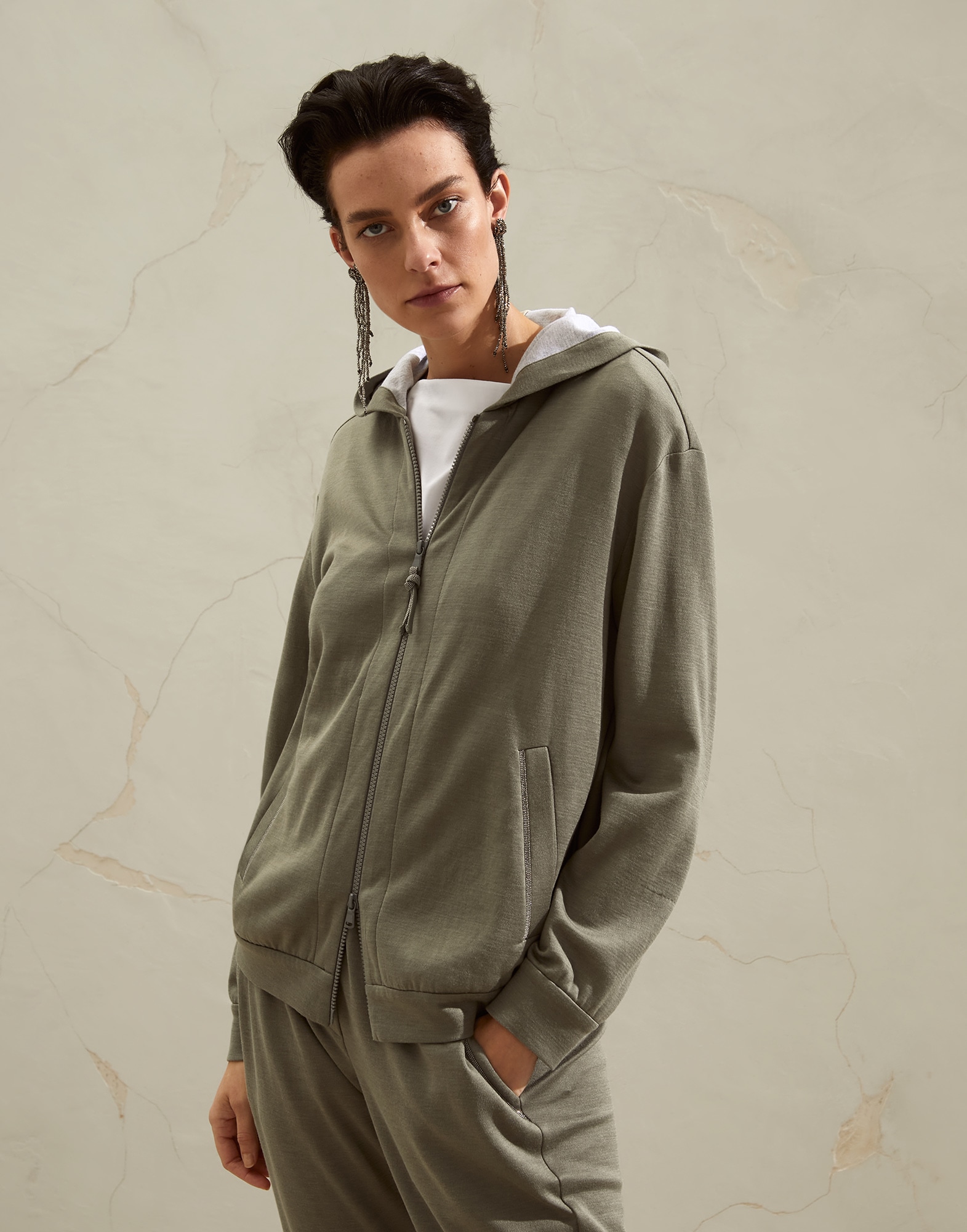 Topwear in felpa Militare Donna - Brunello Cucinelli